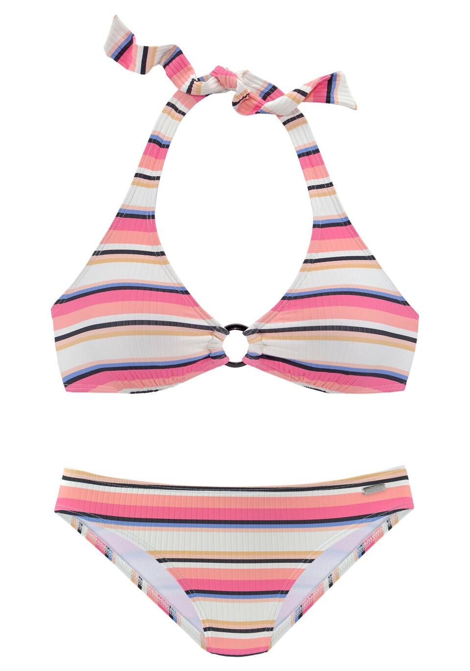 Bikini blå / ljusrosa / svart