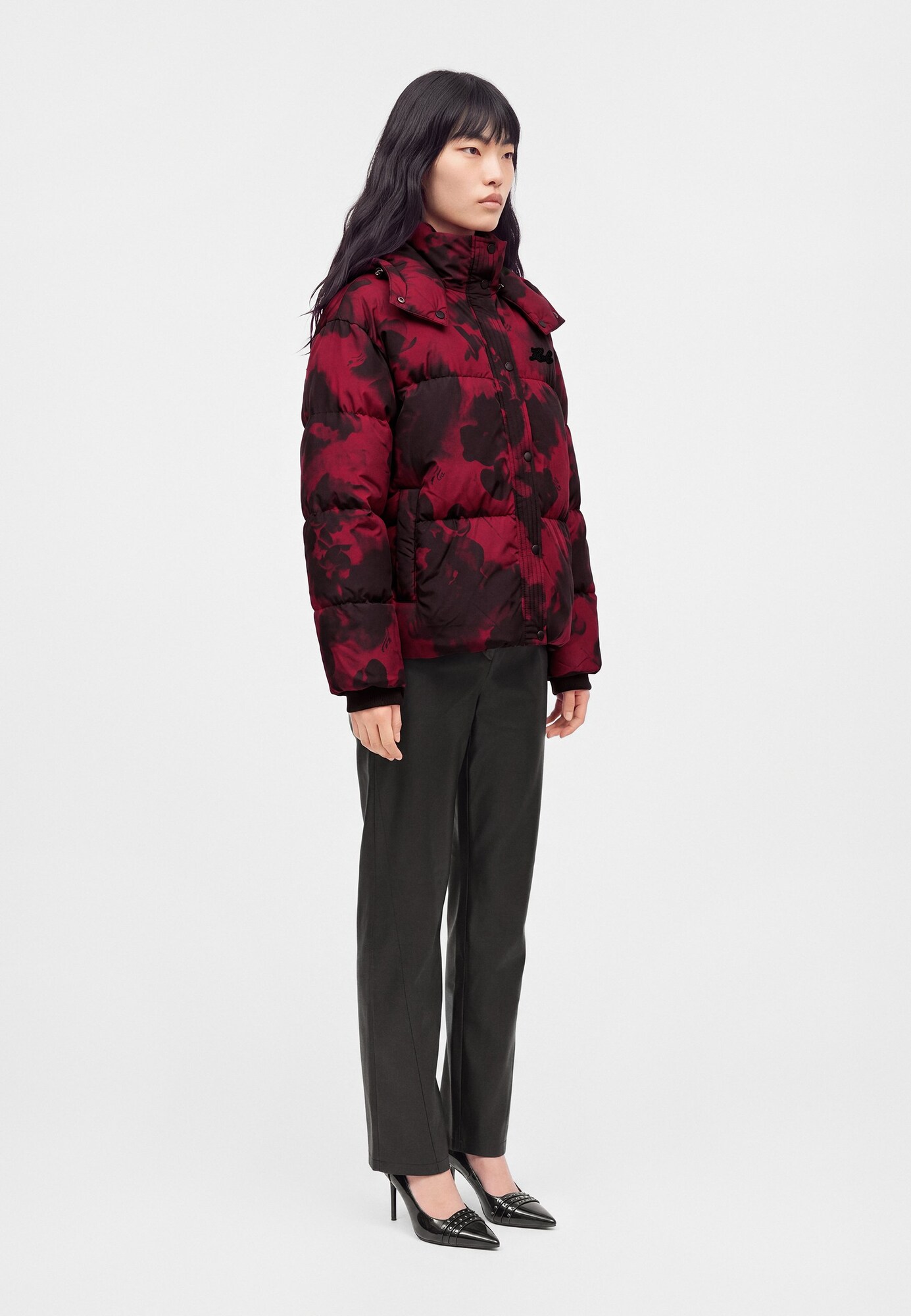 Karl Lagerfeld Chaqueta de invierno 'ESSENTIAL'  baya / negro – imagen 4