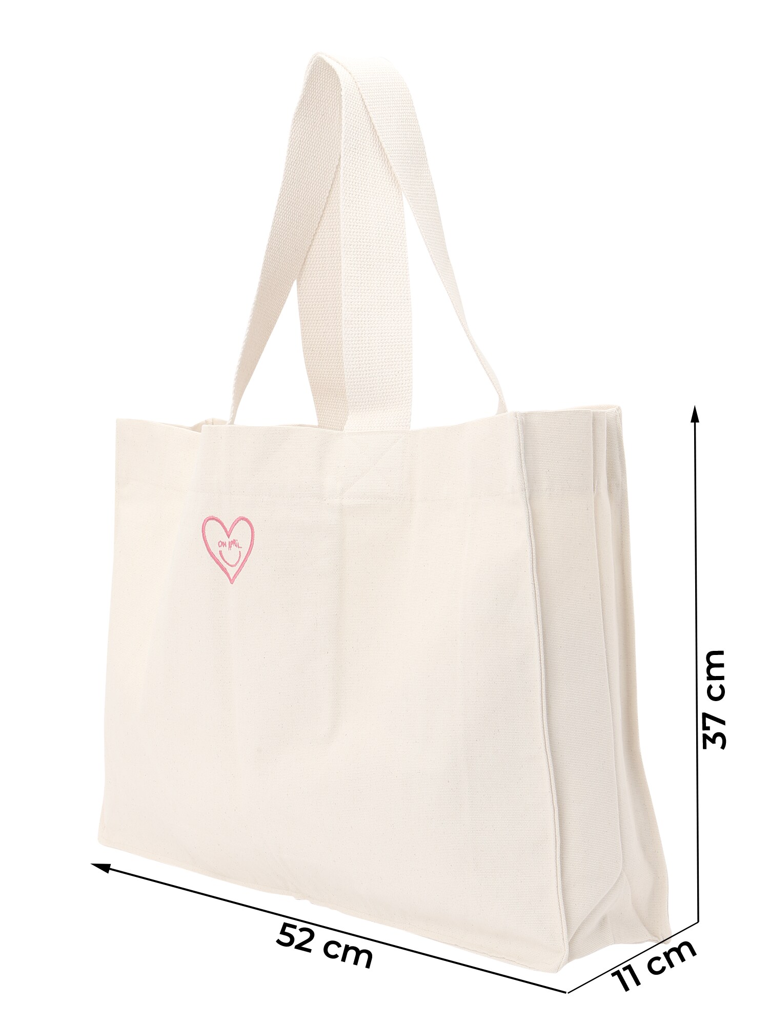 OH APRIL Shopper táska 'Dear Summer'  gránátalma / fekete / piszkosfehér termék 2. képe