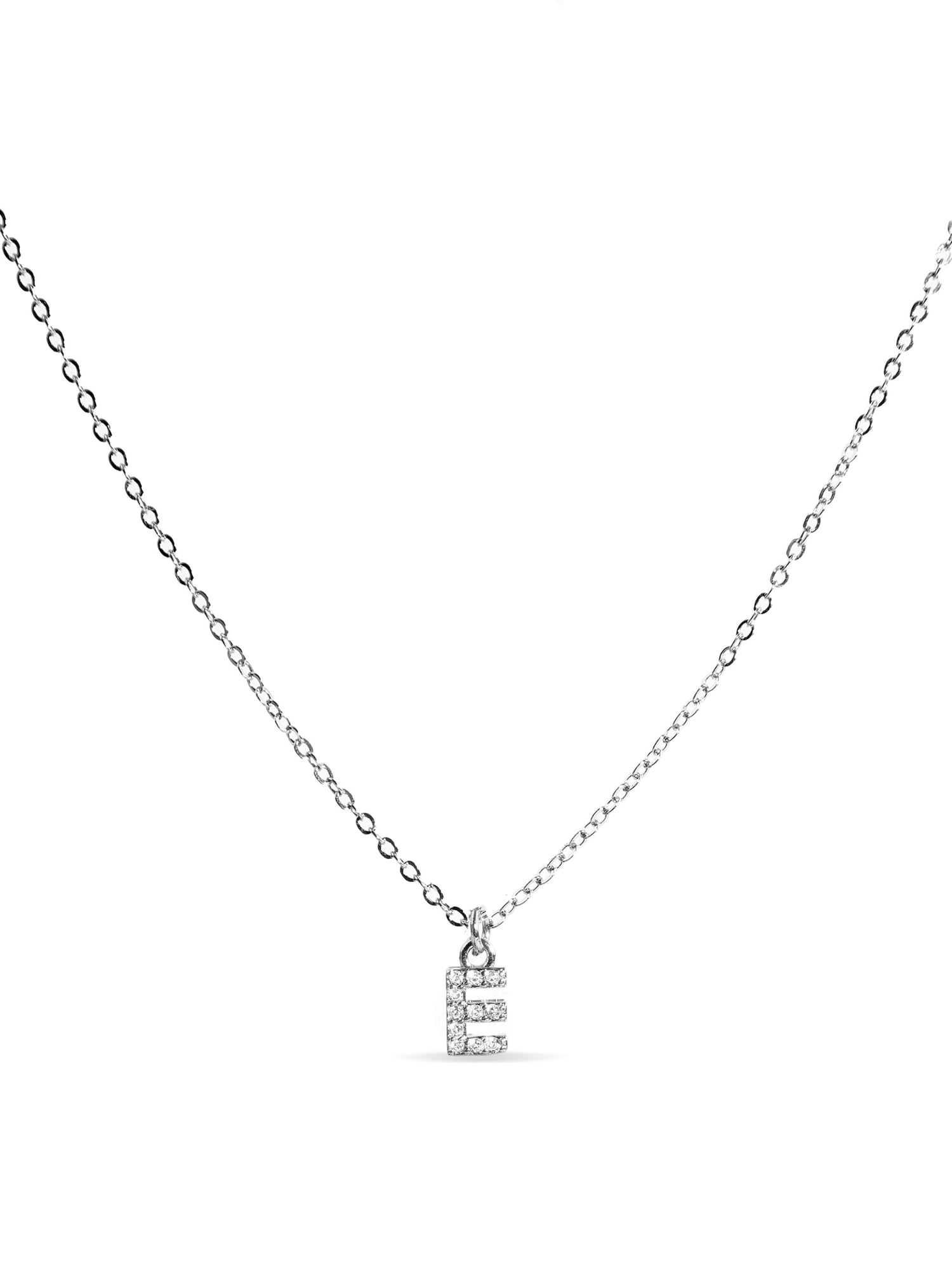 Luxenter Halsband med Glänsande Zirkonia silverfinish Alfabet dam – bild 2