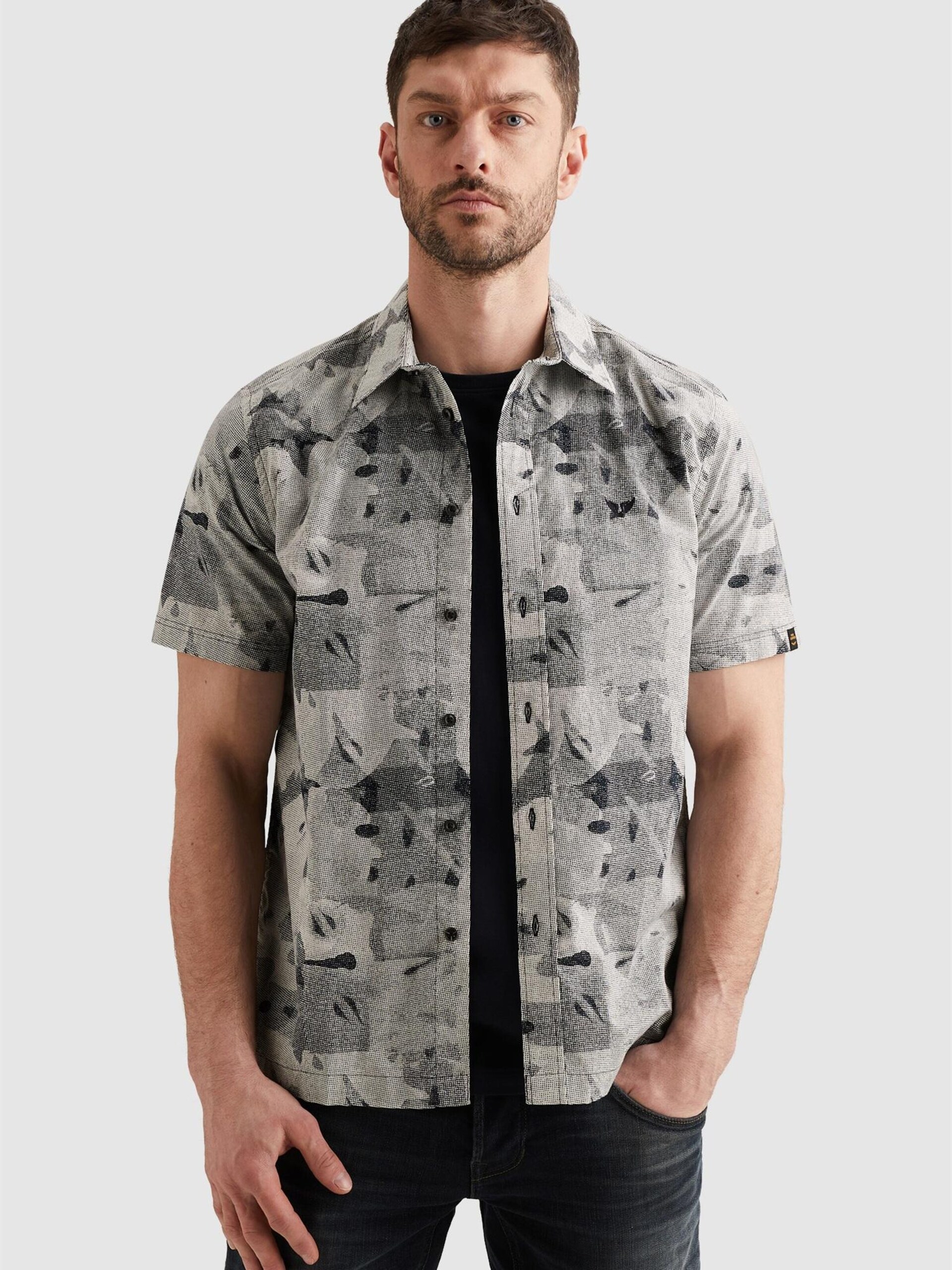 PME Legend Skjorta 'Shirt with short sleeves and allover print' herr