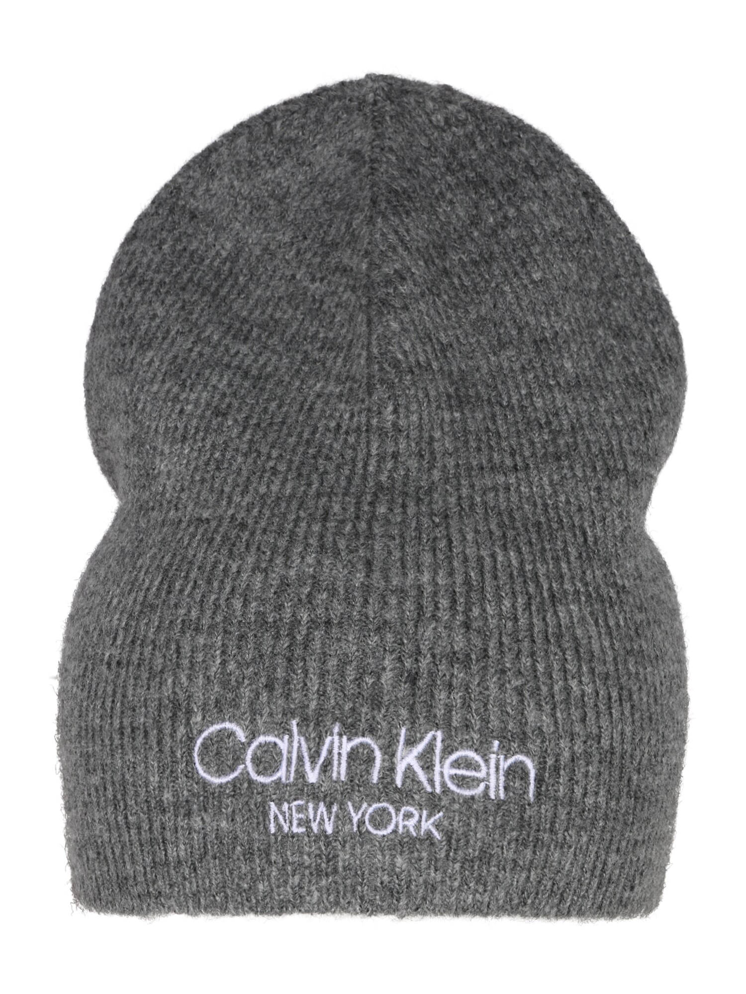Calvin Klein Megzta kepurė  balta / margai pilka