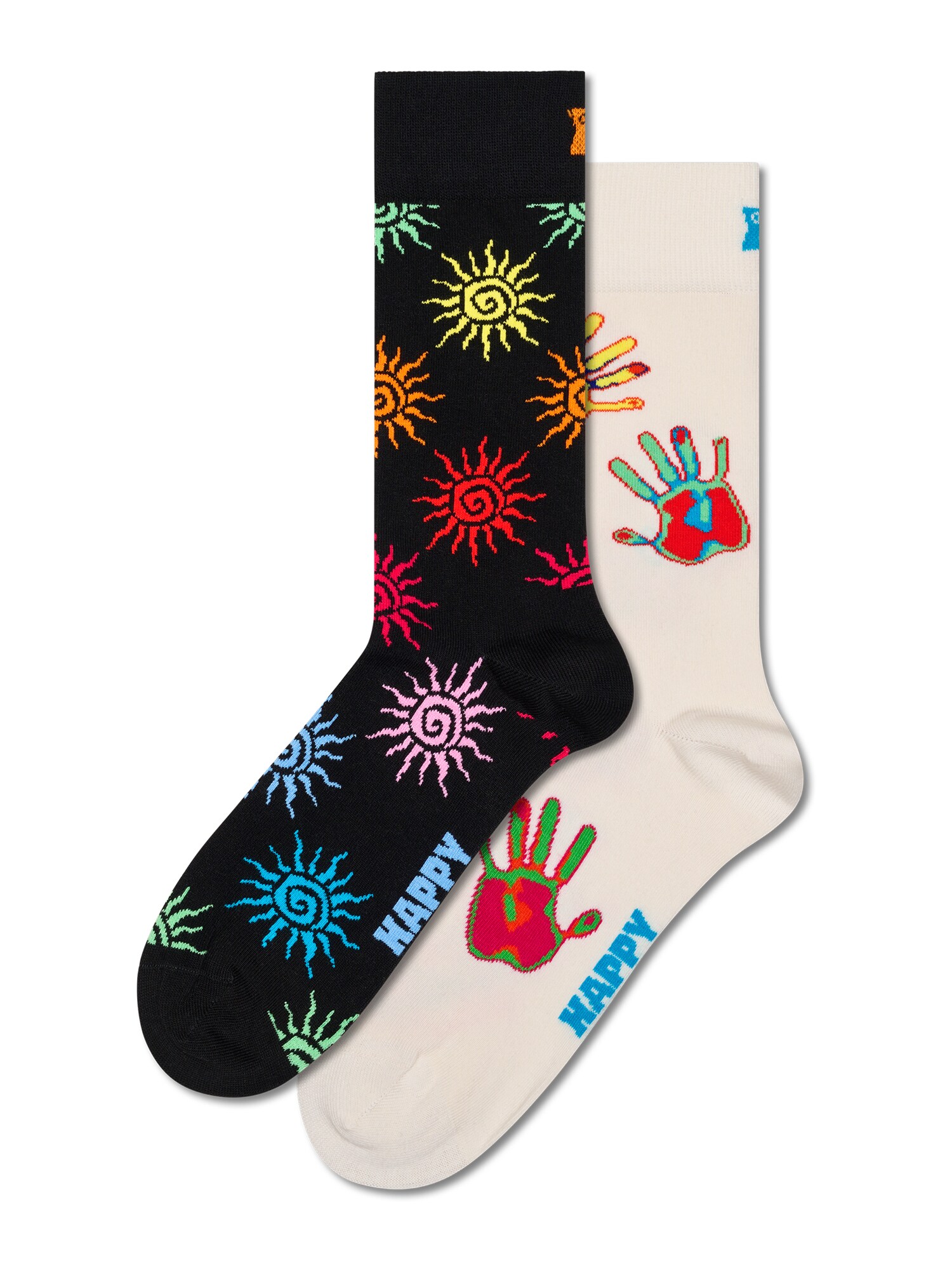Happy Socks Zokni 'Summer Swirl'  sárga / piros / fekete / piszkosfehér akciós termékkép 1