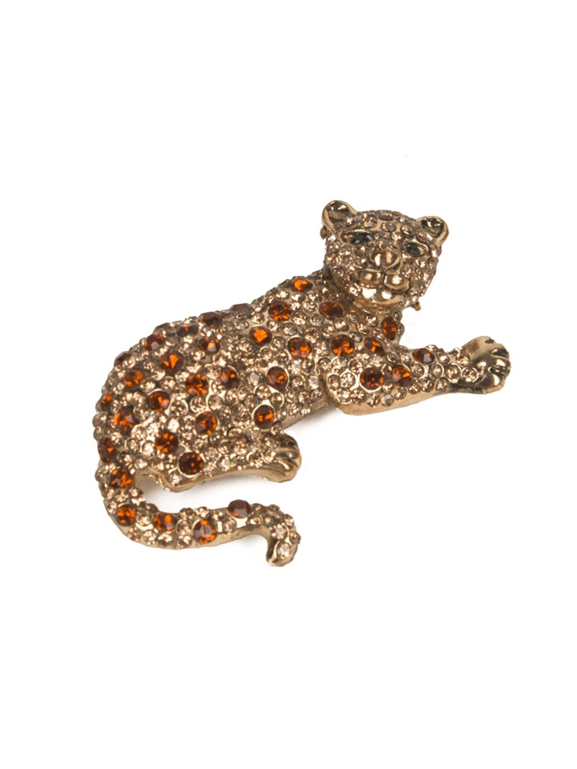 Addicted2 Brosch 'Mabel leopardo spilla con cristalli rossi' smyckesförvaring dam