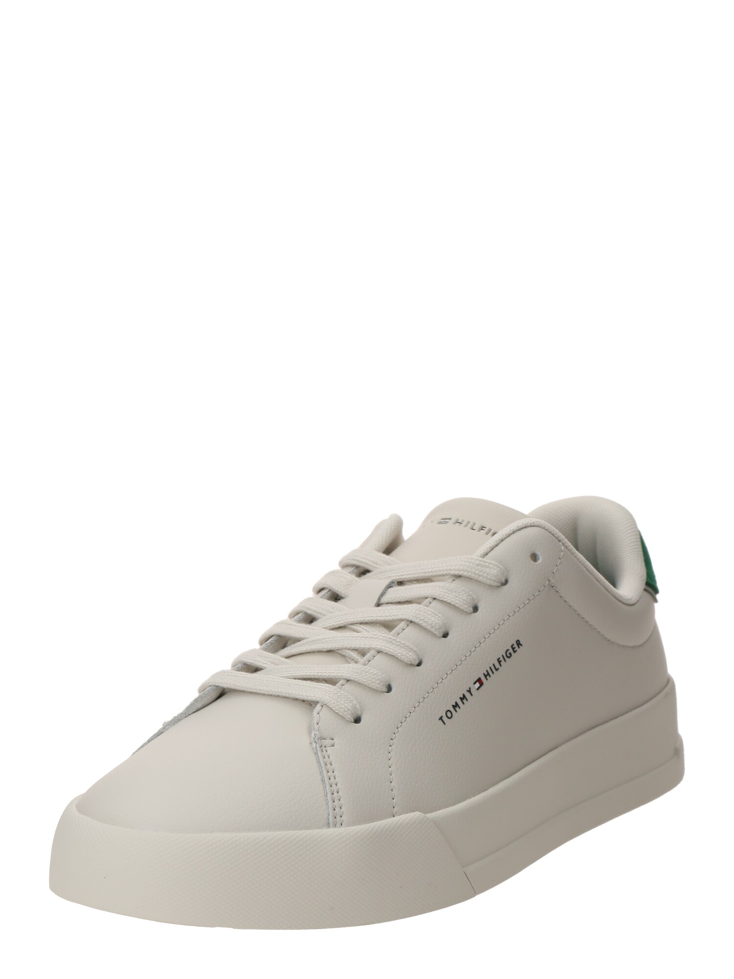 TOMMY HILFIGER Sneaker low COURT ESS  verde / negru / alb