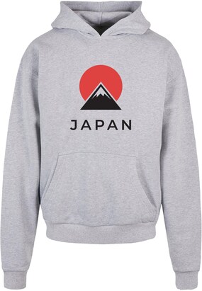 Merchcode Sweatshirt ‘Japan’ Grijs gemêleerd / Rood / Zwart