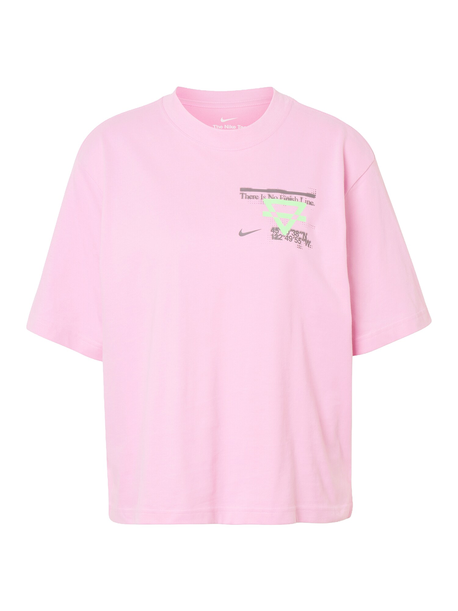 NIKE Funkčné tričko 'Swift'  sivá / neónovo zelená / ružová