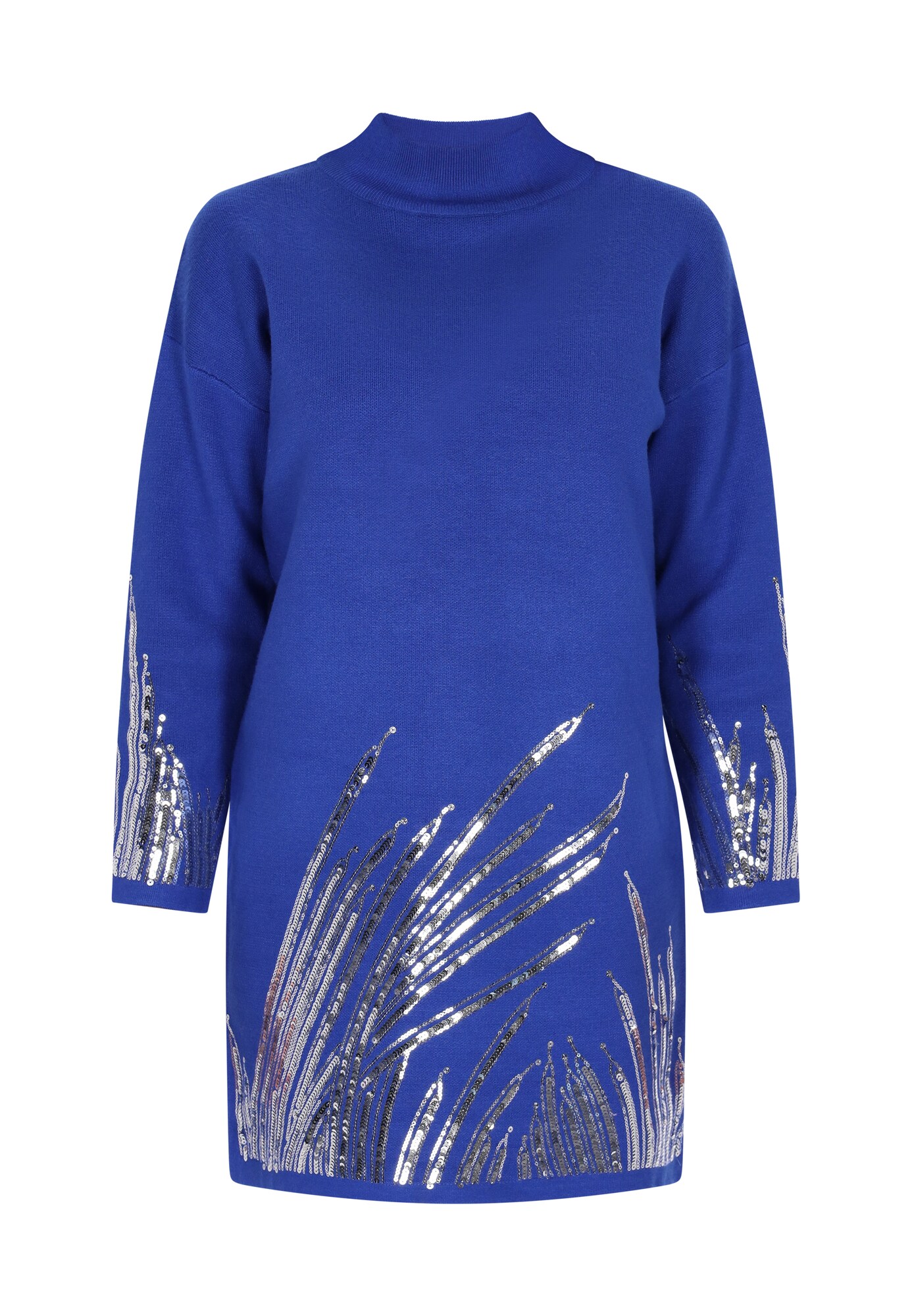 faina Vestido de punto  azul real / plata