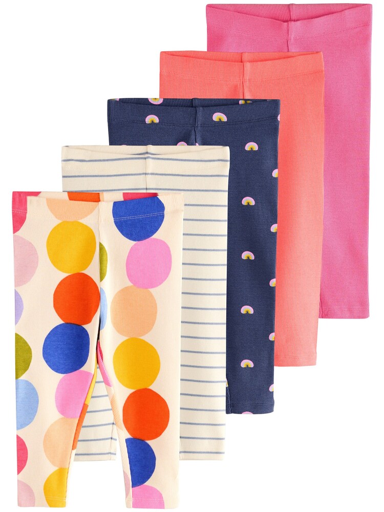Next Leggings Mädchen Größe 122 elfenbein / chamois / marine / zitrone / himbeer / hellpink