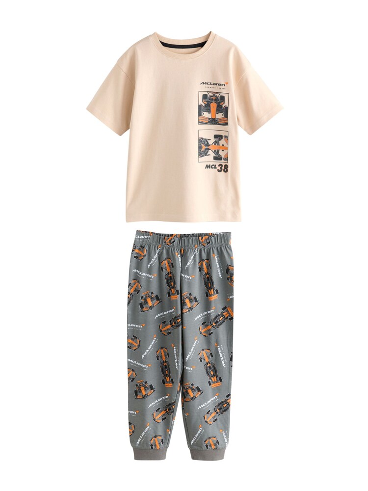 Next Schlafanzug Jungen Größe 164 beige / dunkelgrau / orange / schwarz