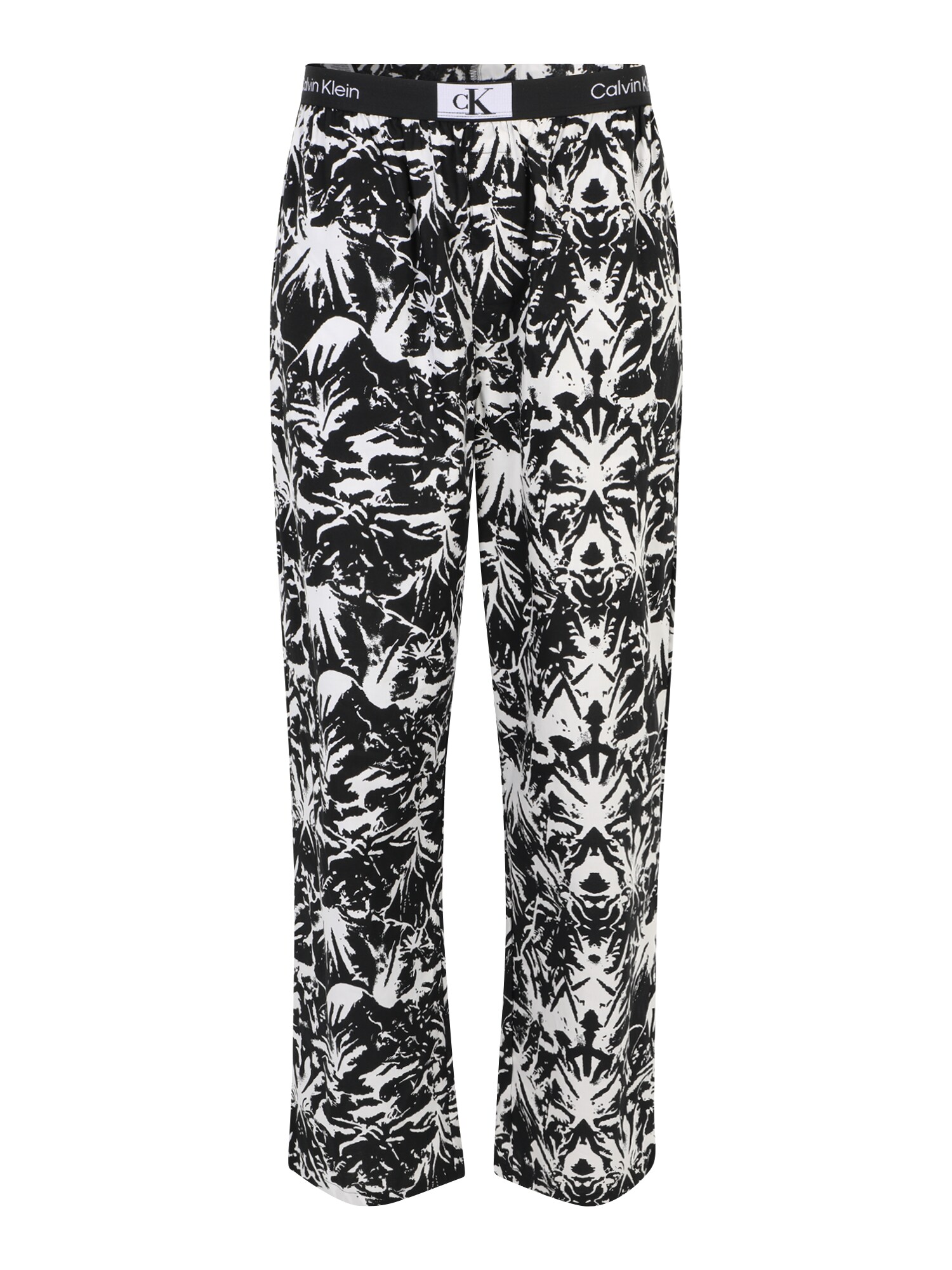Calvin Klein Underwear Панталон пижама  черно / мръсно бяло
