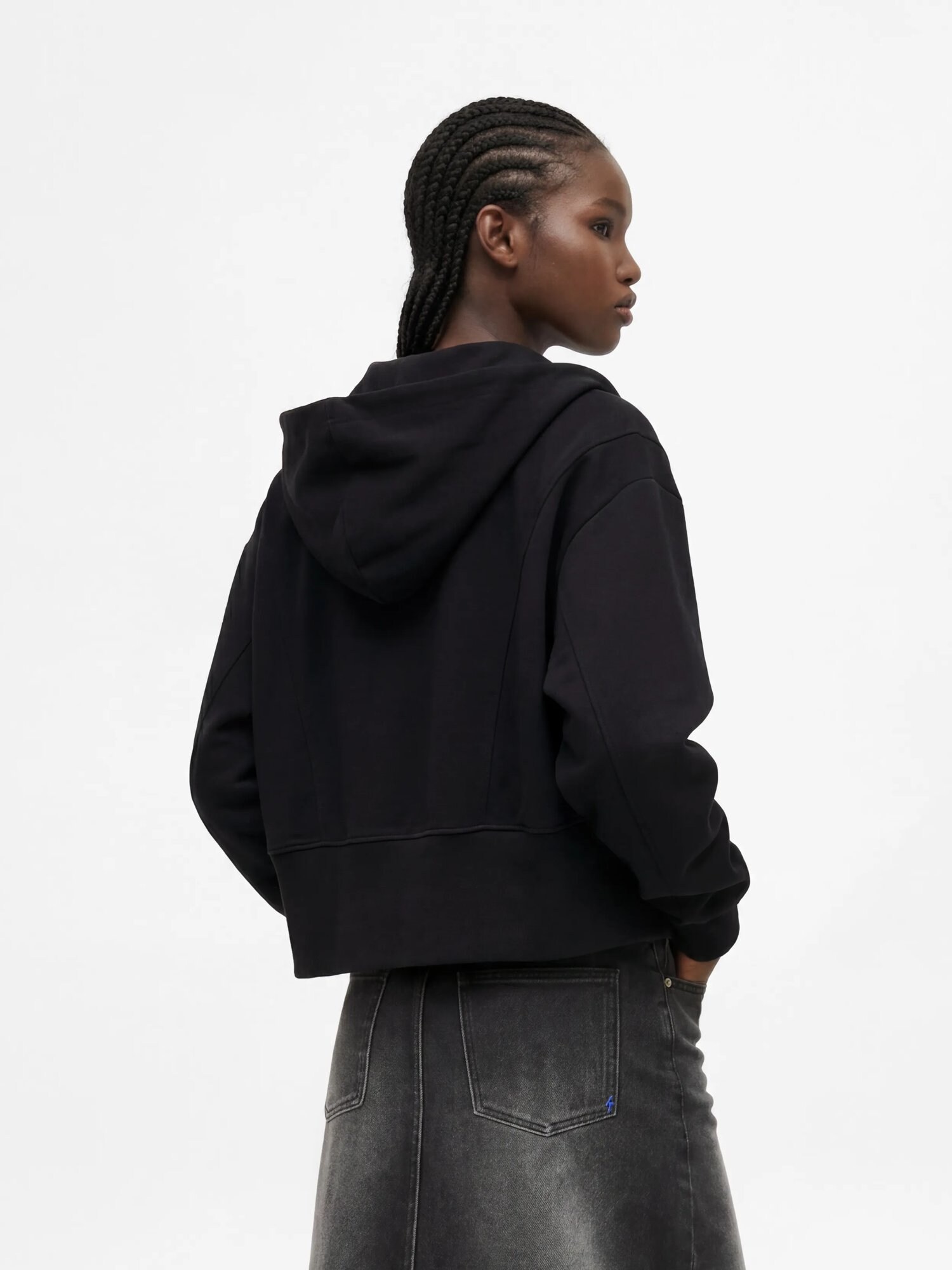 KARL LAGERFELD JEANS Sudadera con cremallera 'Milano' negro / blanco – imagen 3