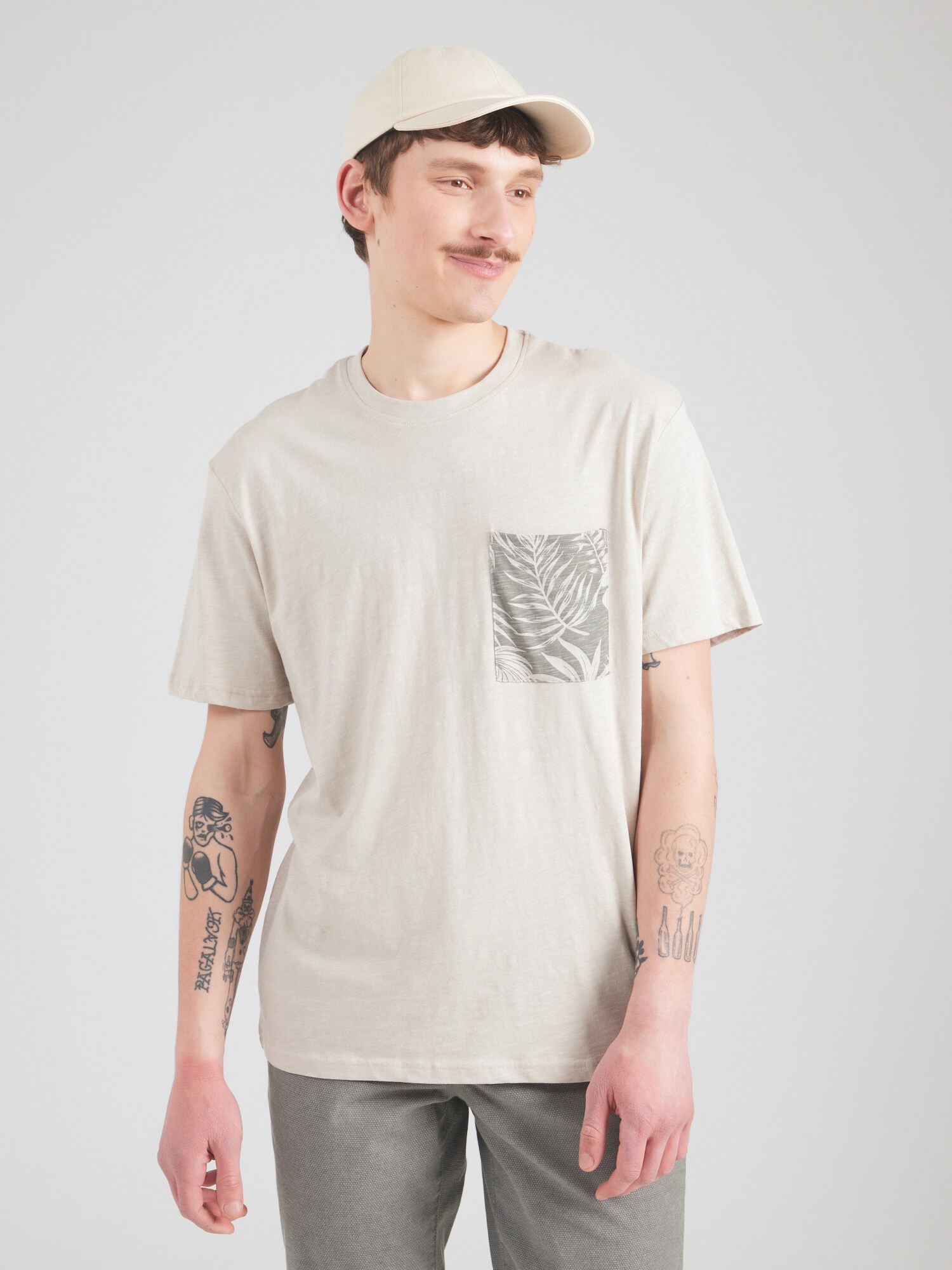 Only & Sons Póló 'ONSPERRY'  szürke / zöld termék 2. képe