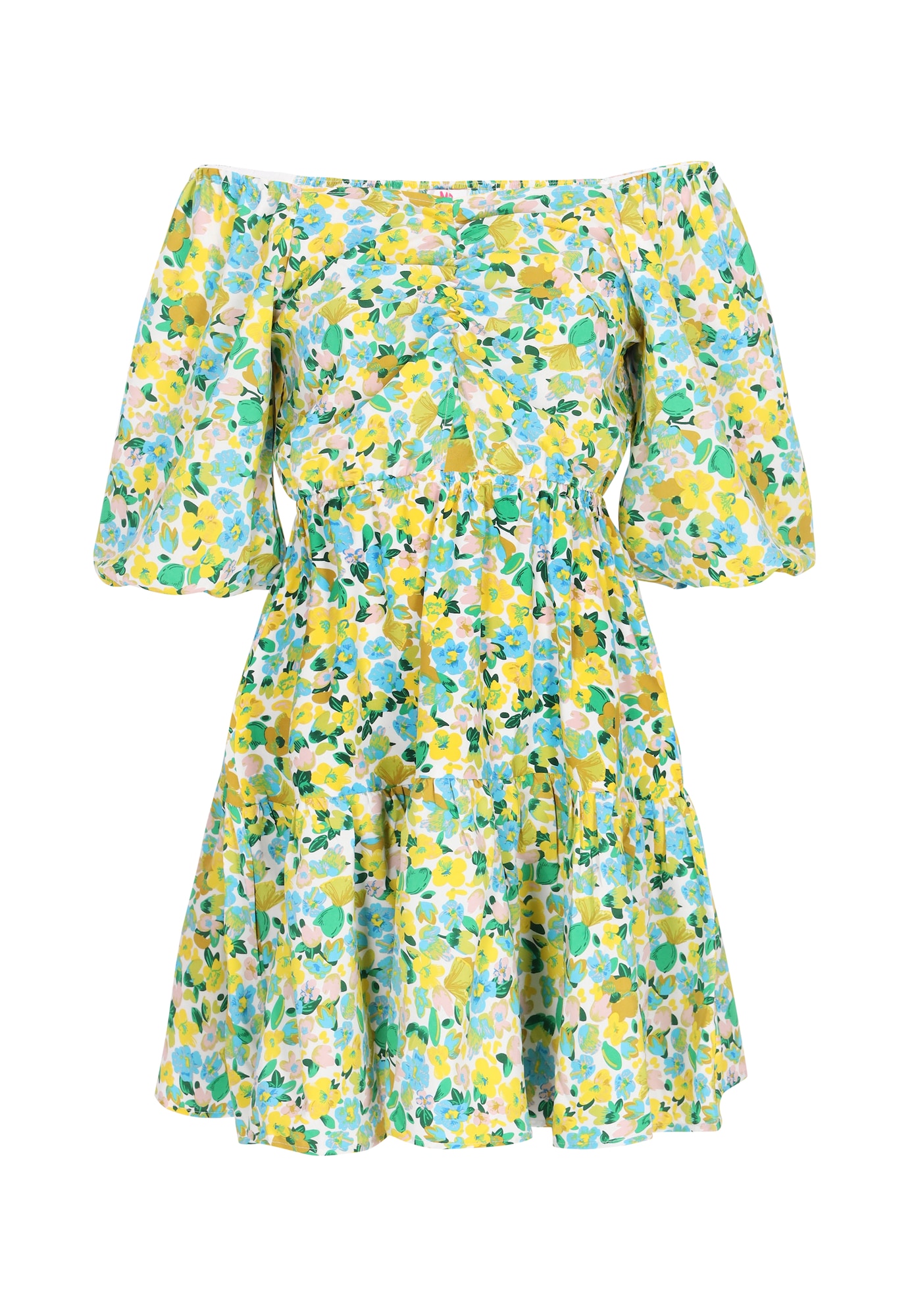 swirly Rochie de vară Spring Summer  azur / galben / roz / alb