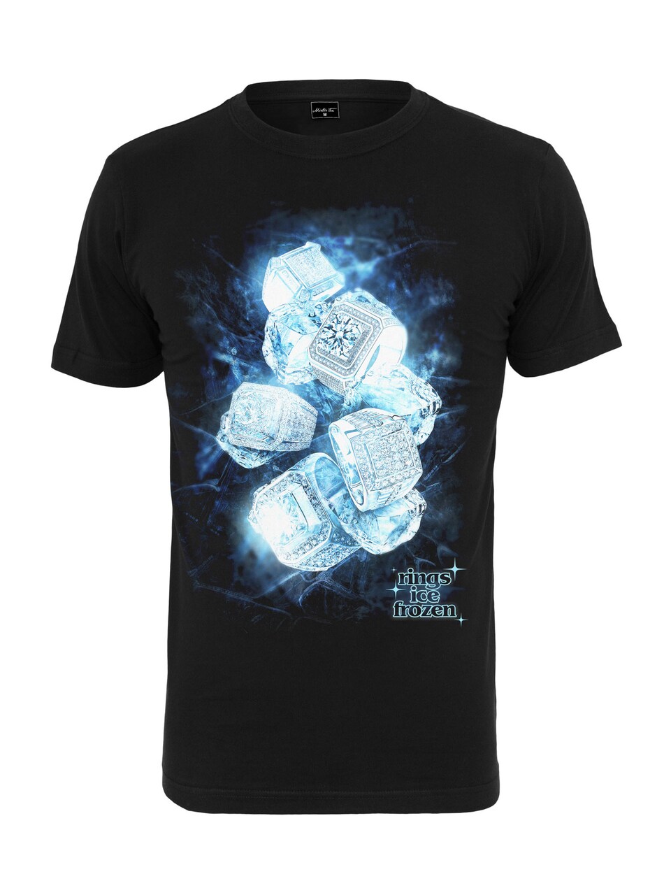 T-shirt 'Ice Rings' ljusblå / svart