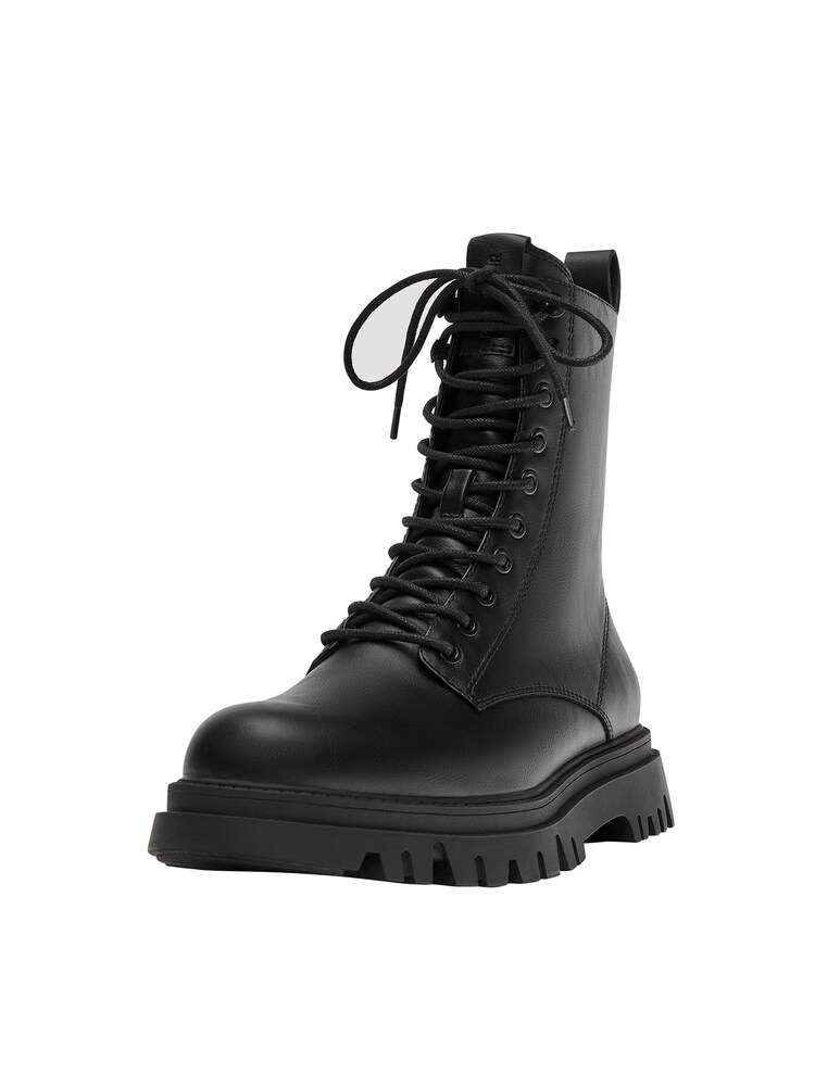 Pull&Bear Fűzős csizma Férfi fekete , Méret 42