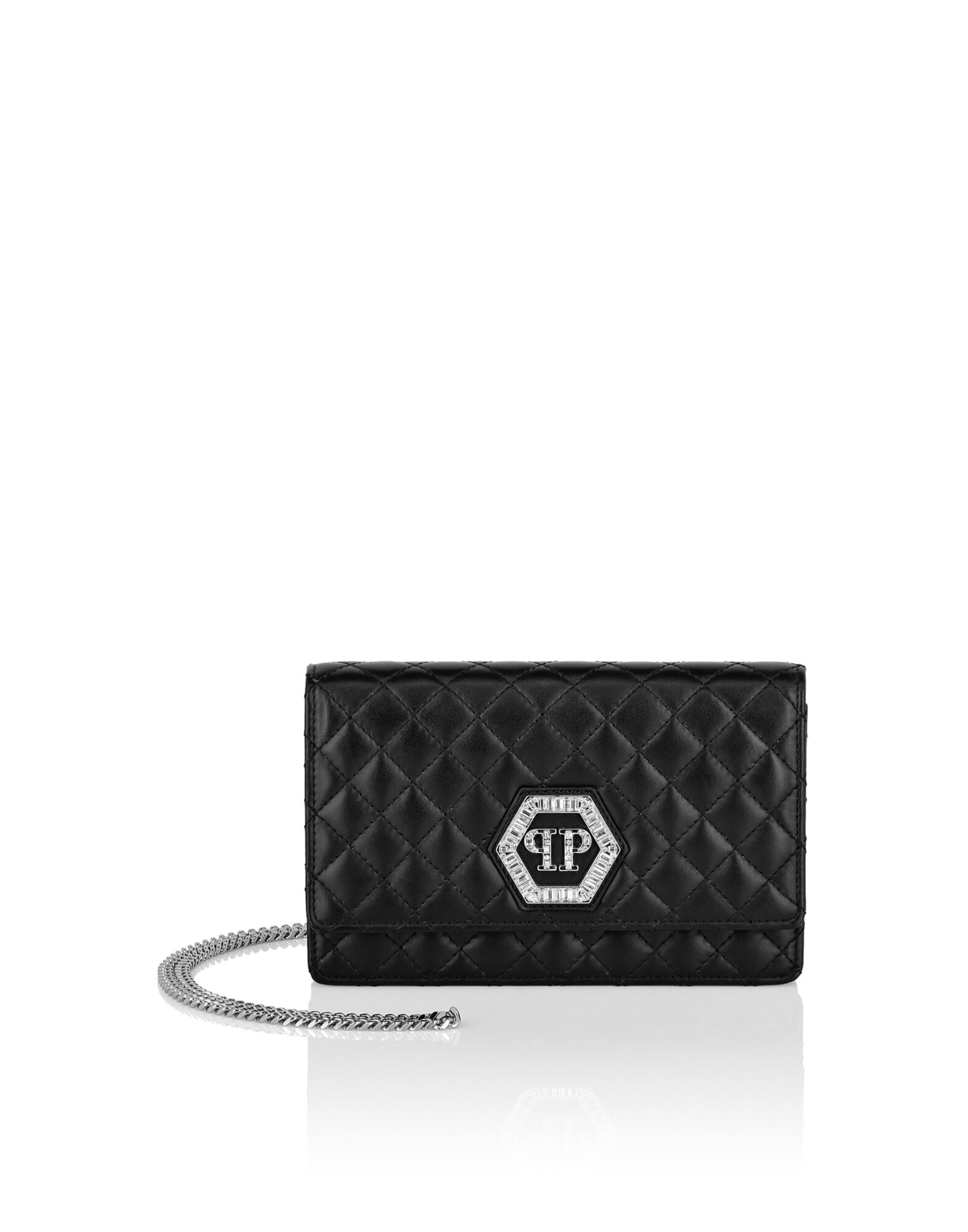 Philipp Plein Bolso de noche negro / plata – imagen 1