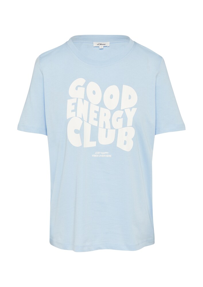 s.Oliver T-Shirt Damen Größe S hellblau / weiß