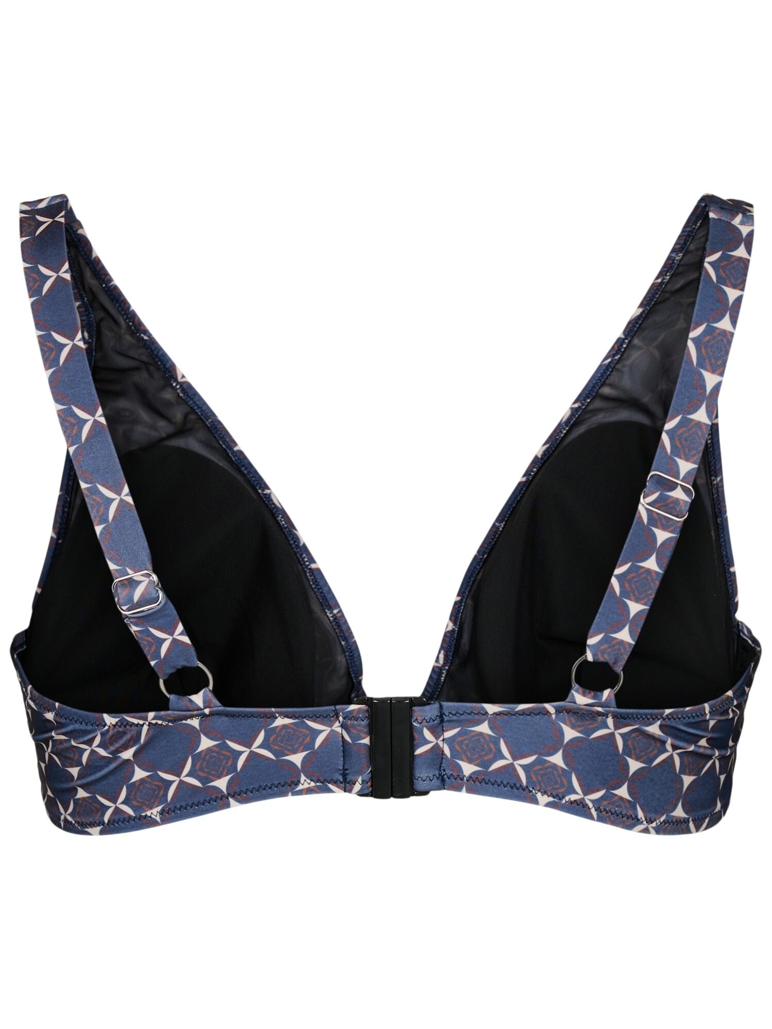 Swim by Zizzi Bikini felső 'Diya' encián / csokoládé / világosbarna / fehér termék 2. képe