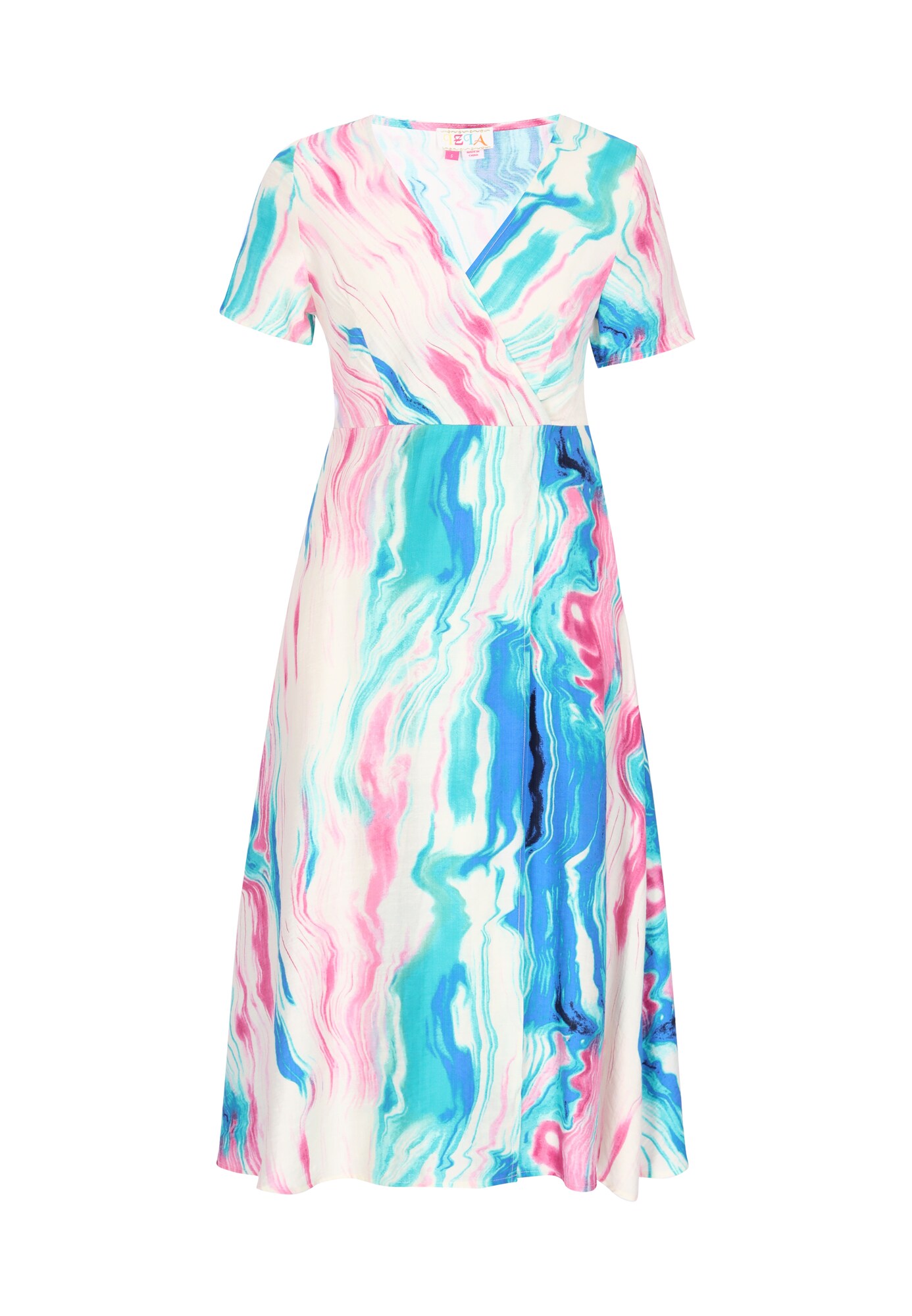 IZIA Vestido 'Festival' marfil / azul oscuro / azul claro / rosa