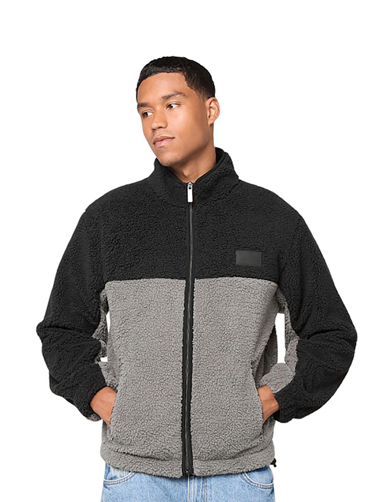 Karl Kani Chaqueta polar gris / negro – imagen 2