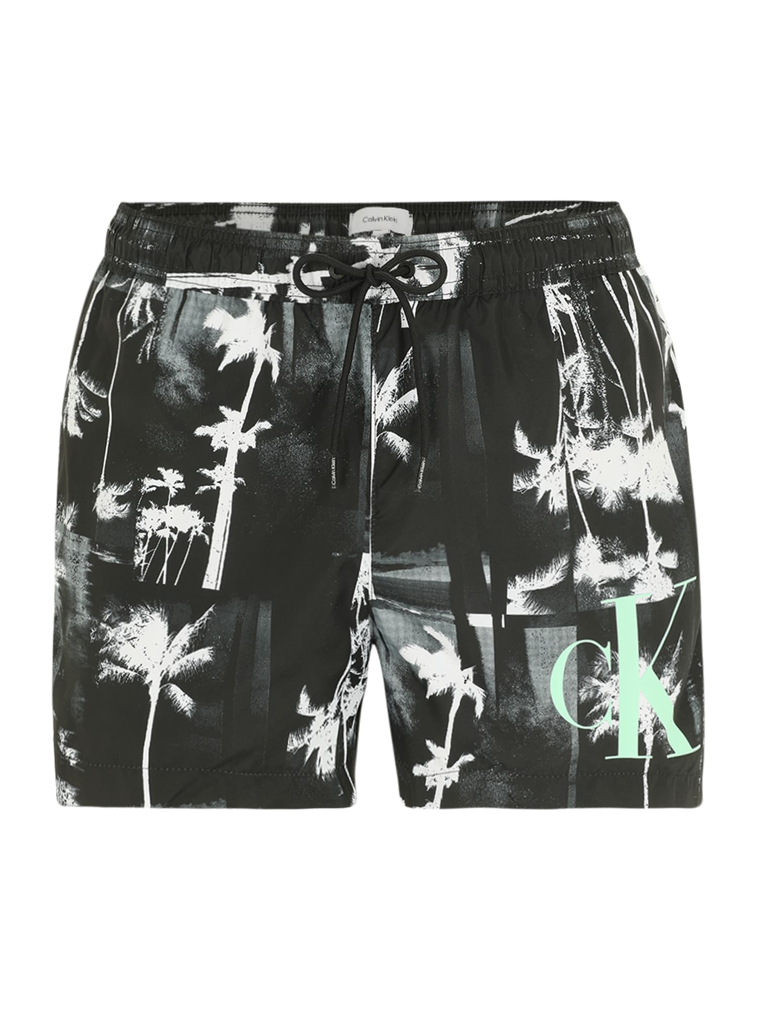 Calvin Klein Swimwear Kratke kopalne hlače  meta / črna / bela