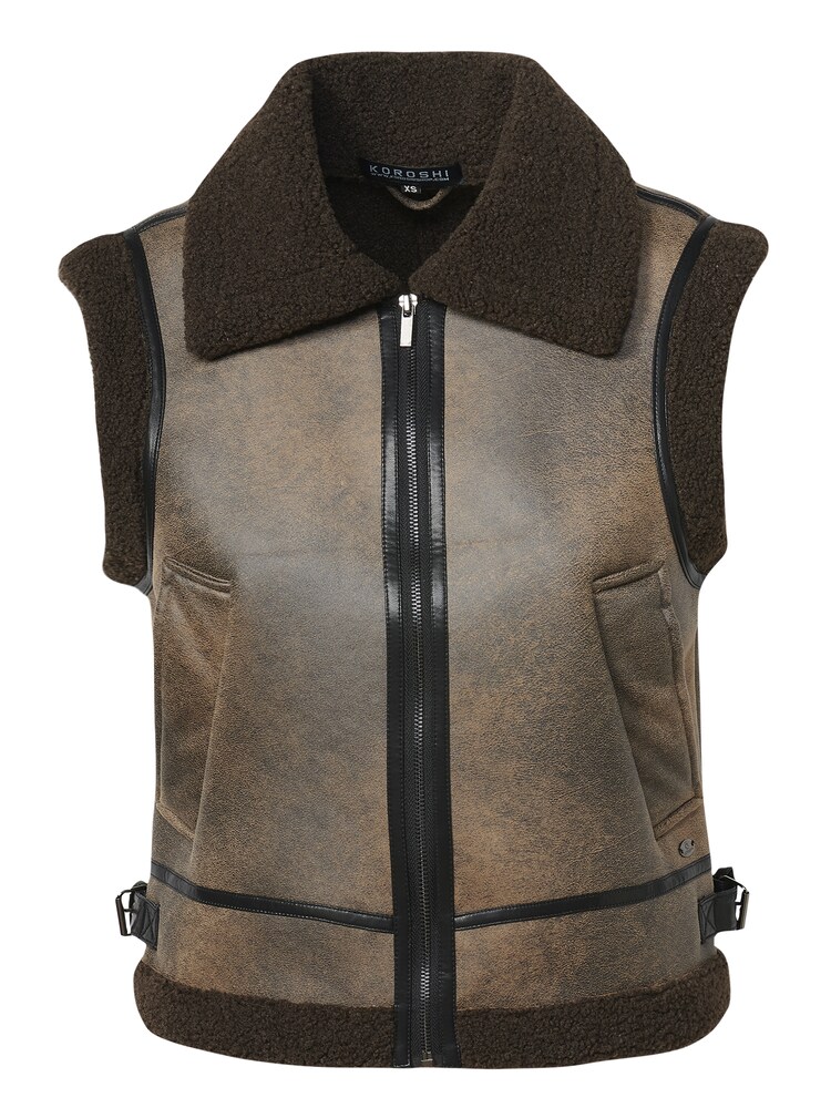 KOROSHI Weste Damen Größe L braun / dunkelbraun