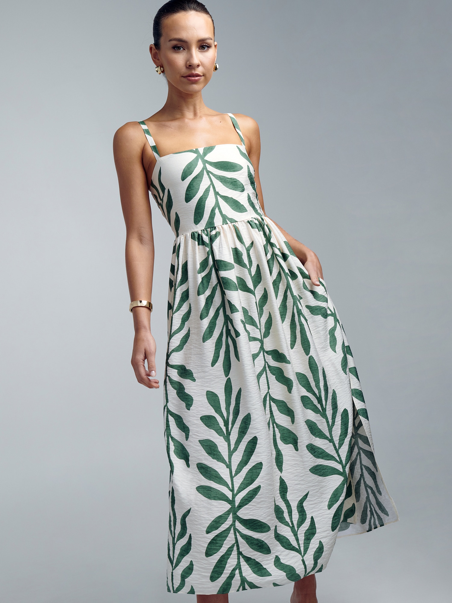 St MRLO Rochie Lanah  verde / alb