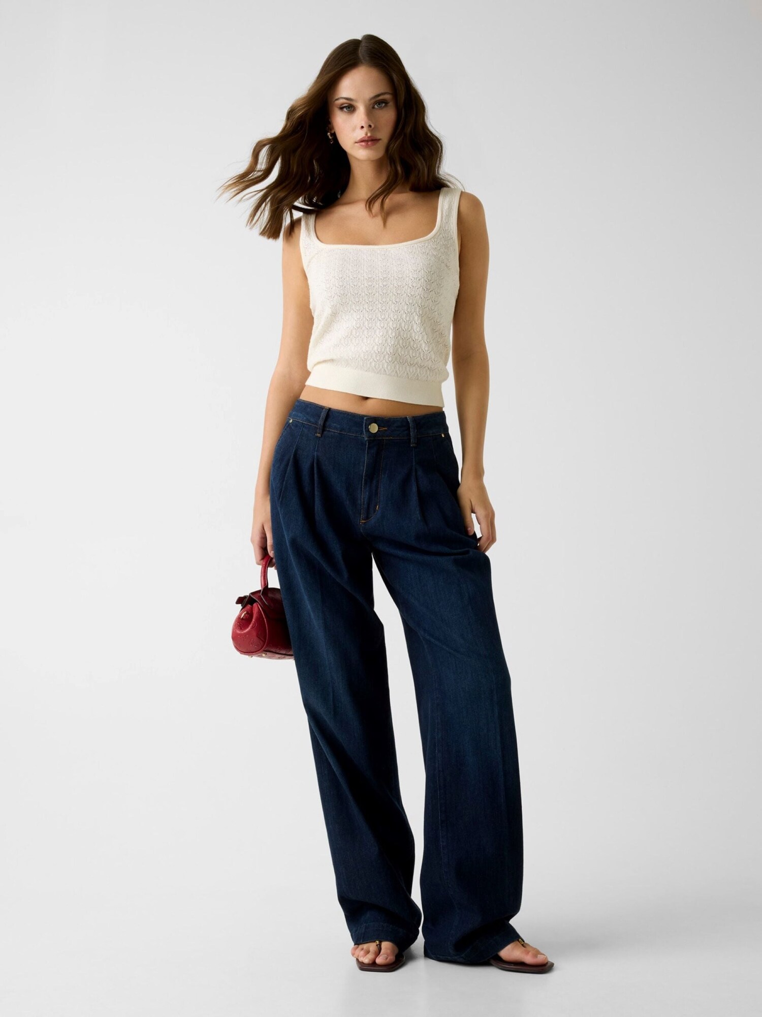 GUESS Top de punto 'NINA'  crema – imagen 6