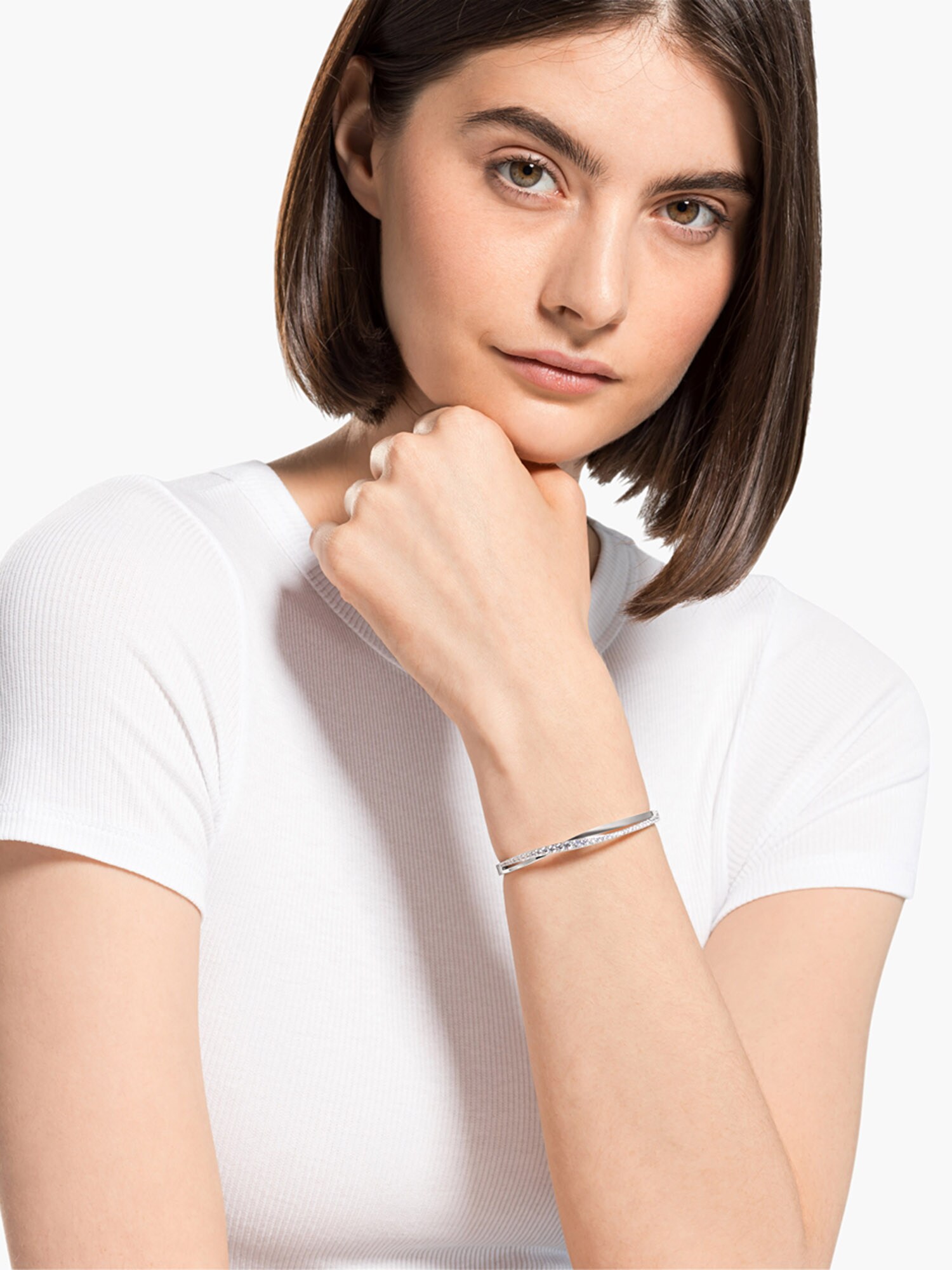 Swarovski Karkötő 'Twist'  ezüst / átlátszó termék 2. képe