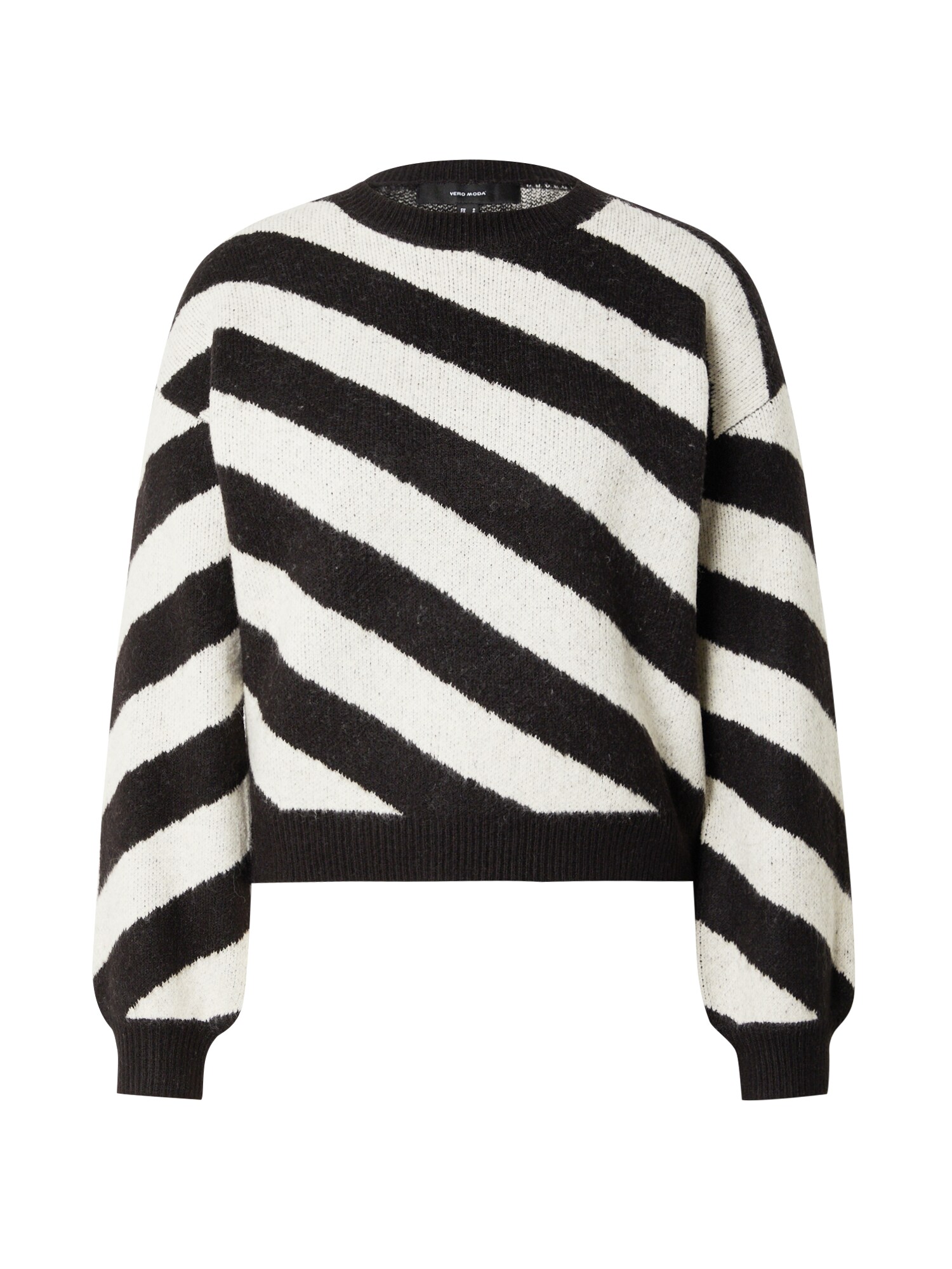 VERO MODA Pulóver  fekete / természetes fehér akciós termékkép 1