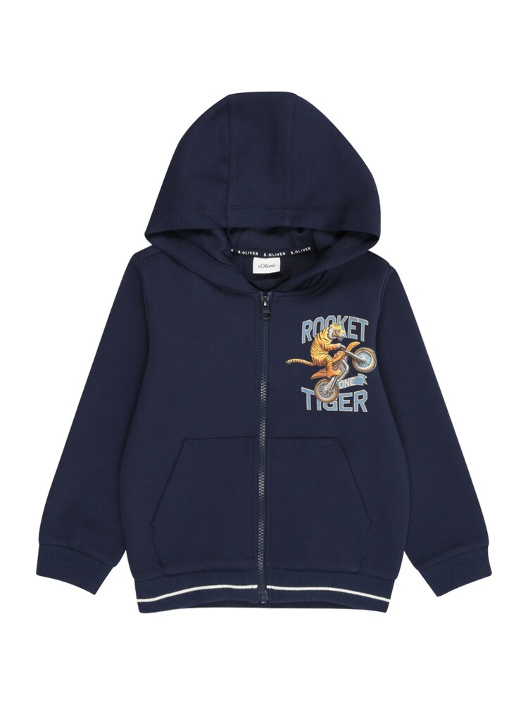 s.Oliver Sweatjacke Jungen Größe 128 hellblau / dunkelblau / orange / weiß