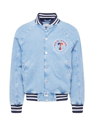 Tommy Jeans Tussenjas Marine / Blauw denim / Oranjerood / Wit