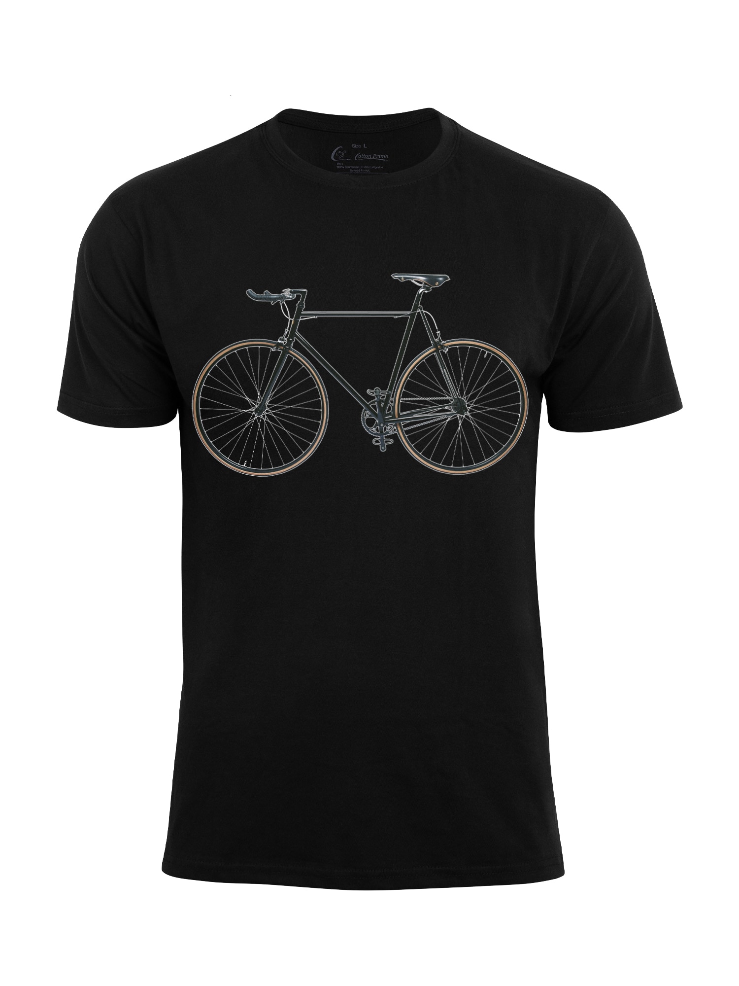 Cotton Prime Camiseta 'Bike - Fahrrad' marrón / verde oscuro / negro / blanco