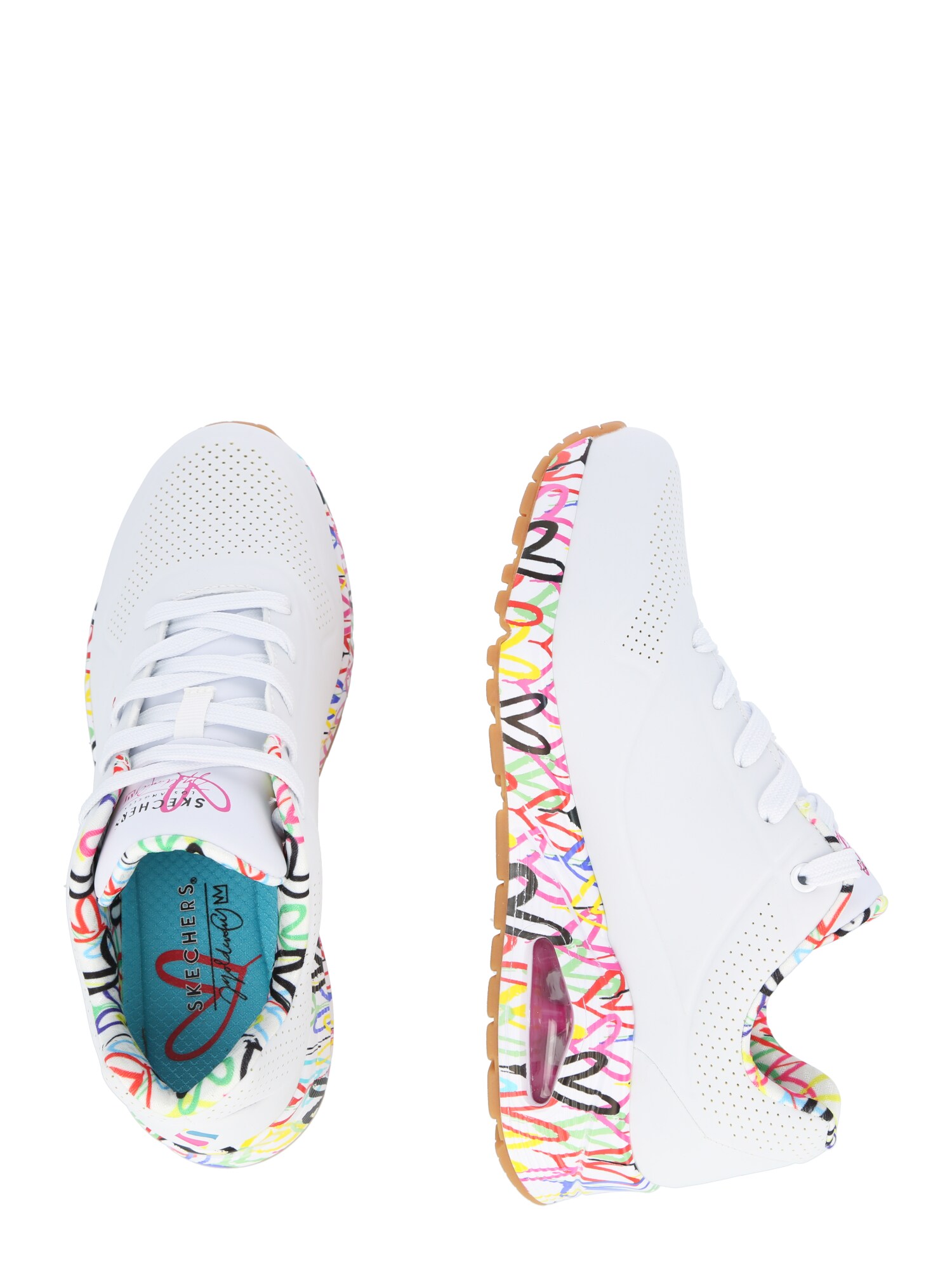 SKECHERS Rövid szárú sportcipők 'Loving Love'  sárga / rózsaszín / fekete / fehér termék 2. képe