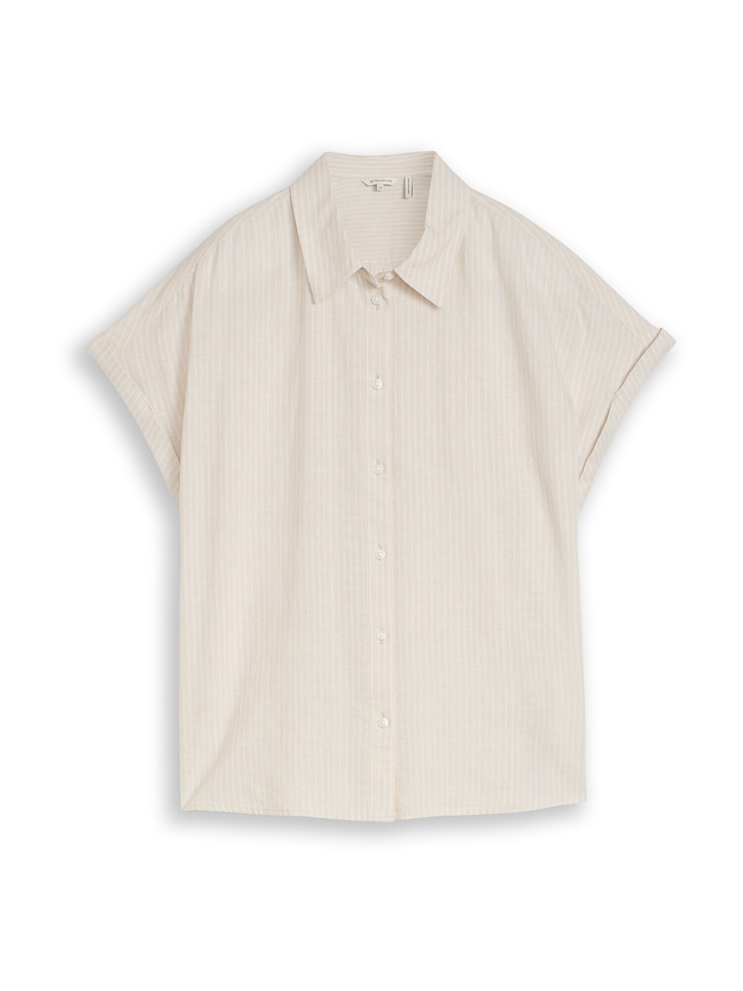 TOM TAILOR Bluză  gri taupe / alb