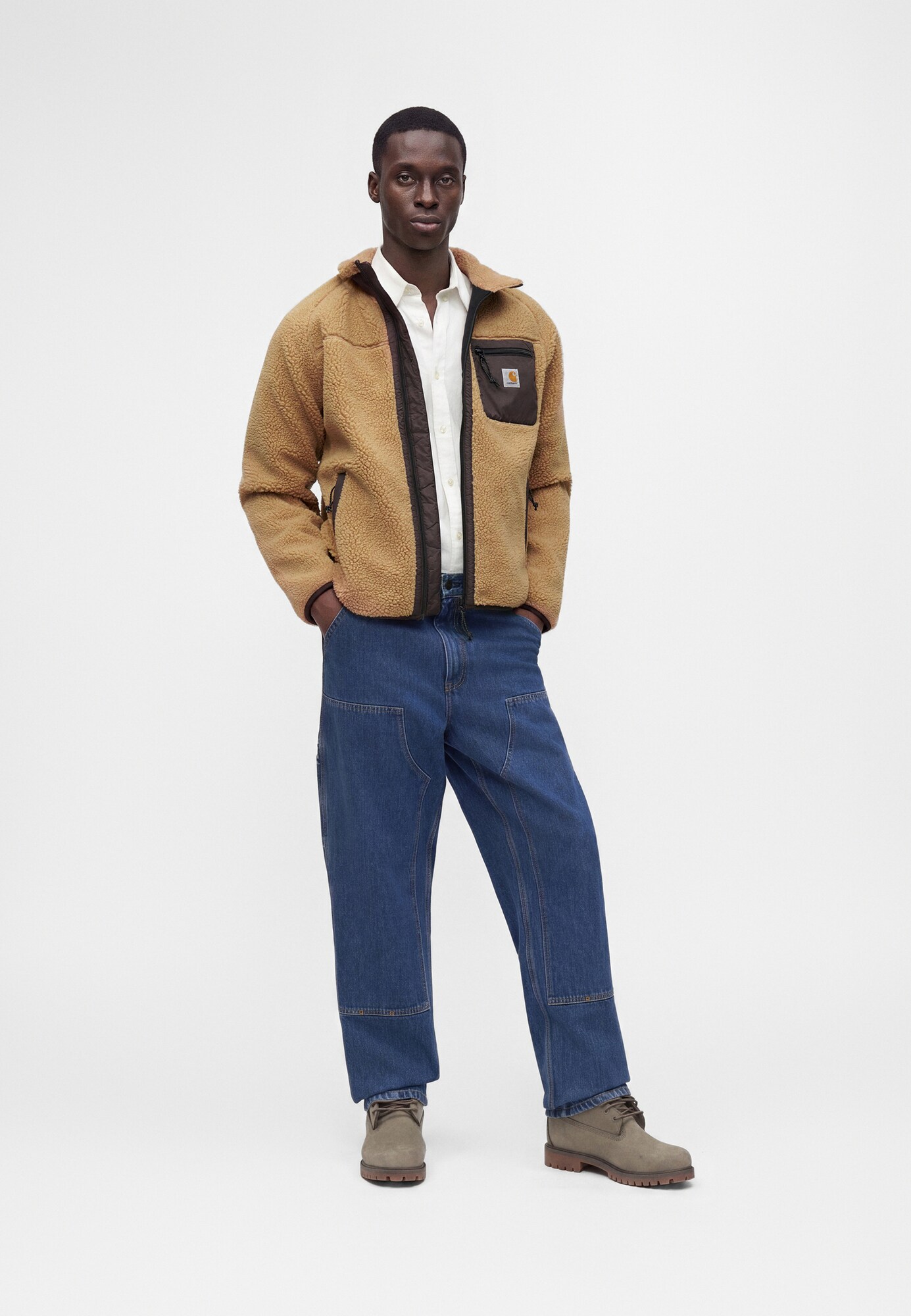 Carhartt WIP Chaqueta polar 'Prentis'  chocolate / pueblo – imagen 4