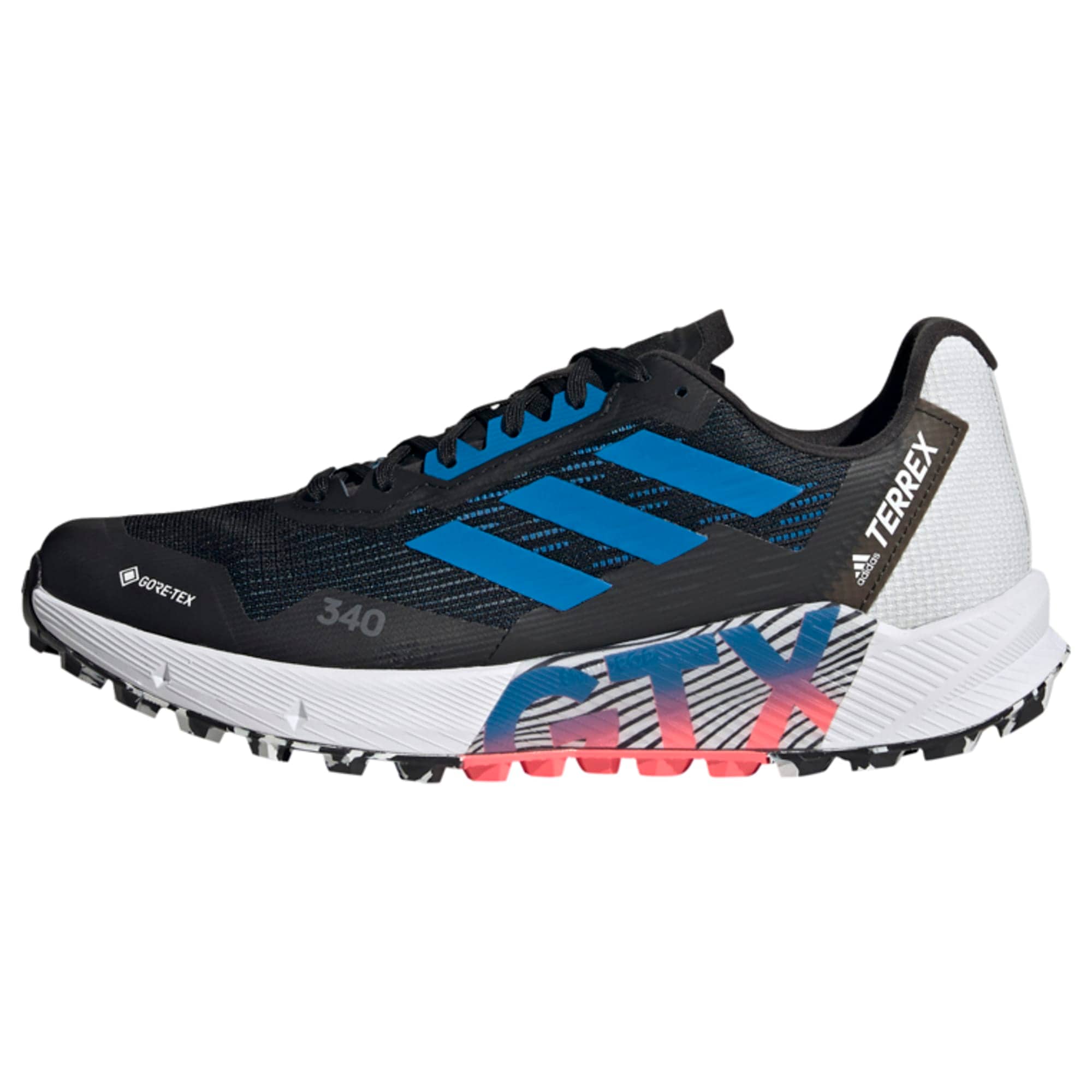adidas Terrex Bėgimo batai 'Agravic Flow 2.0' juoda / balta / tamsiai mėlyna