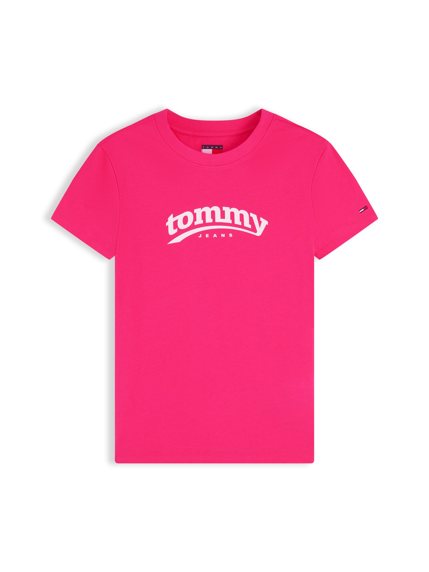 Tommy Jeans Tričko 'ESS'  ružová / biela ako vlna