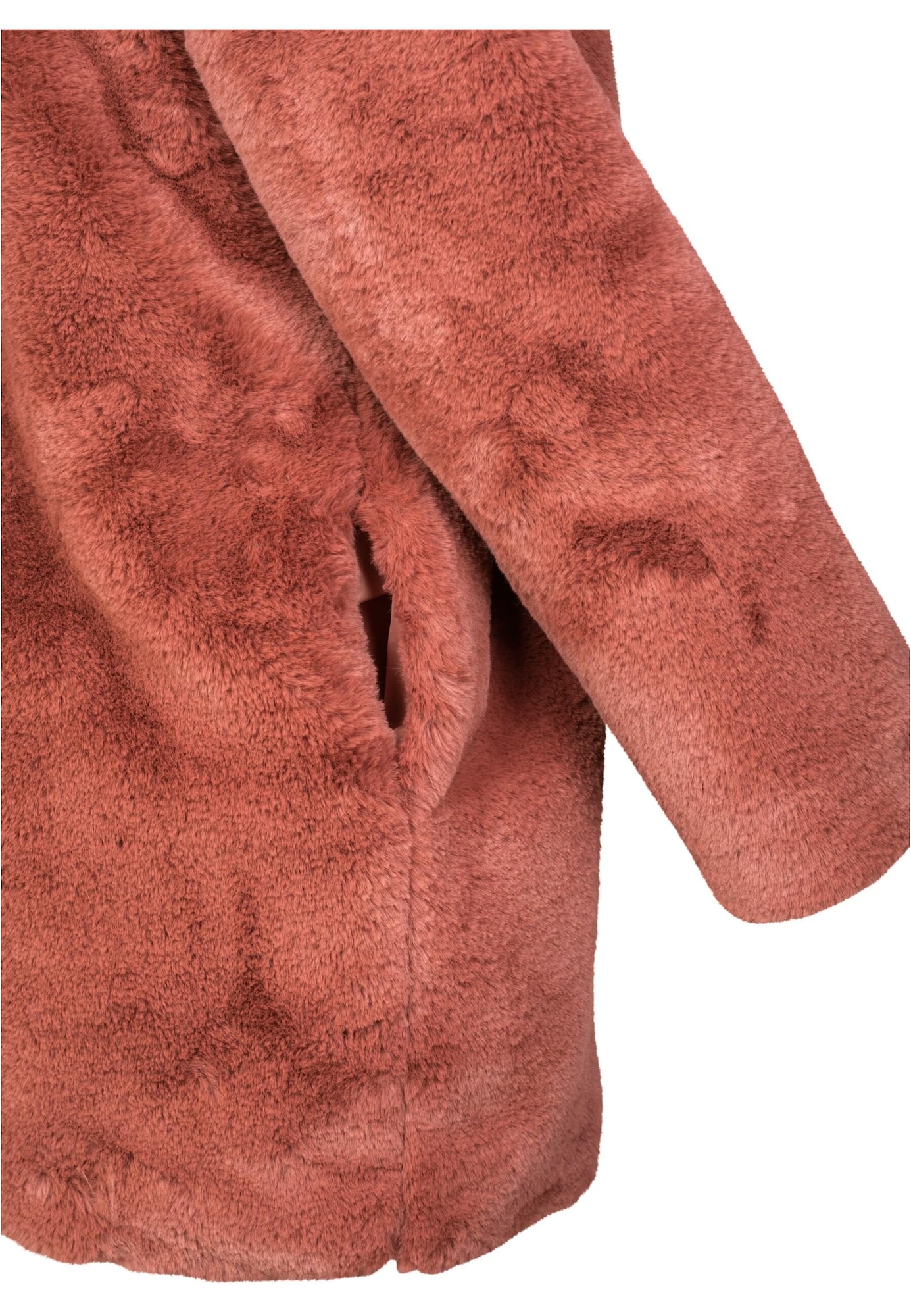Urban Classics Prechodný kabát ' Ladies Hooded Teddy Coat ' rosé / tmavoružová (obrázok 5)