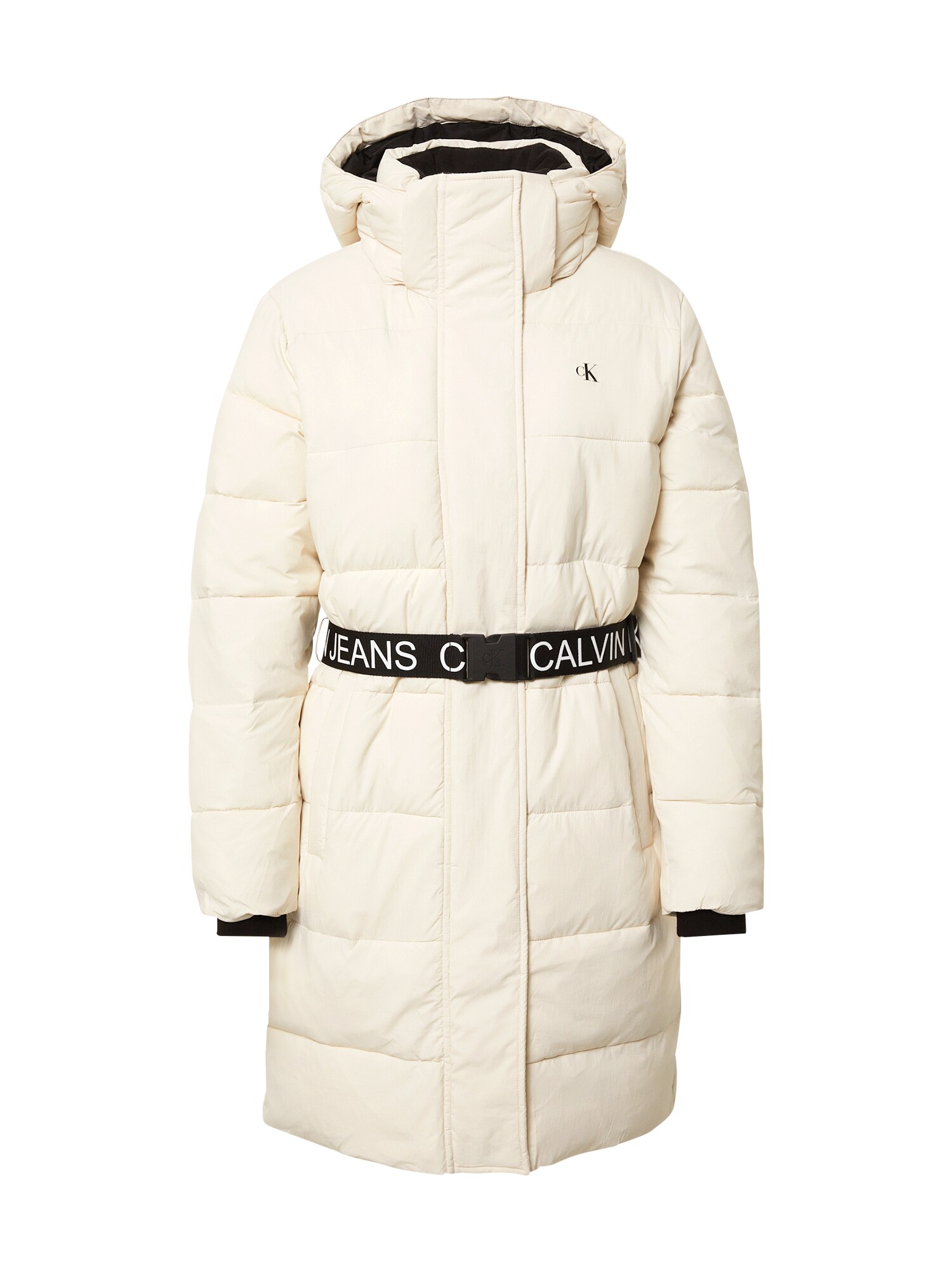 Calvin Klein Jeans Žieminis paltas  balta / juoda