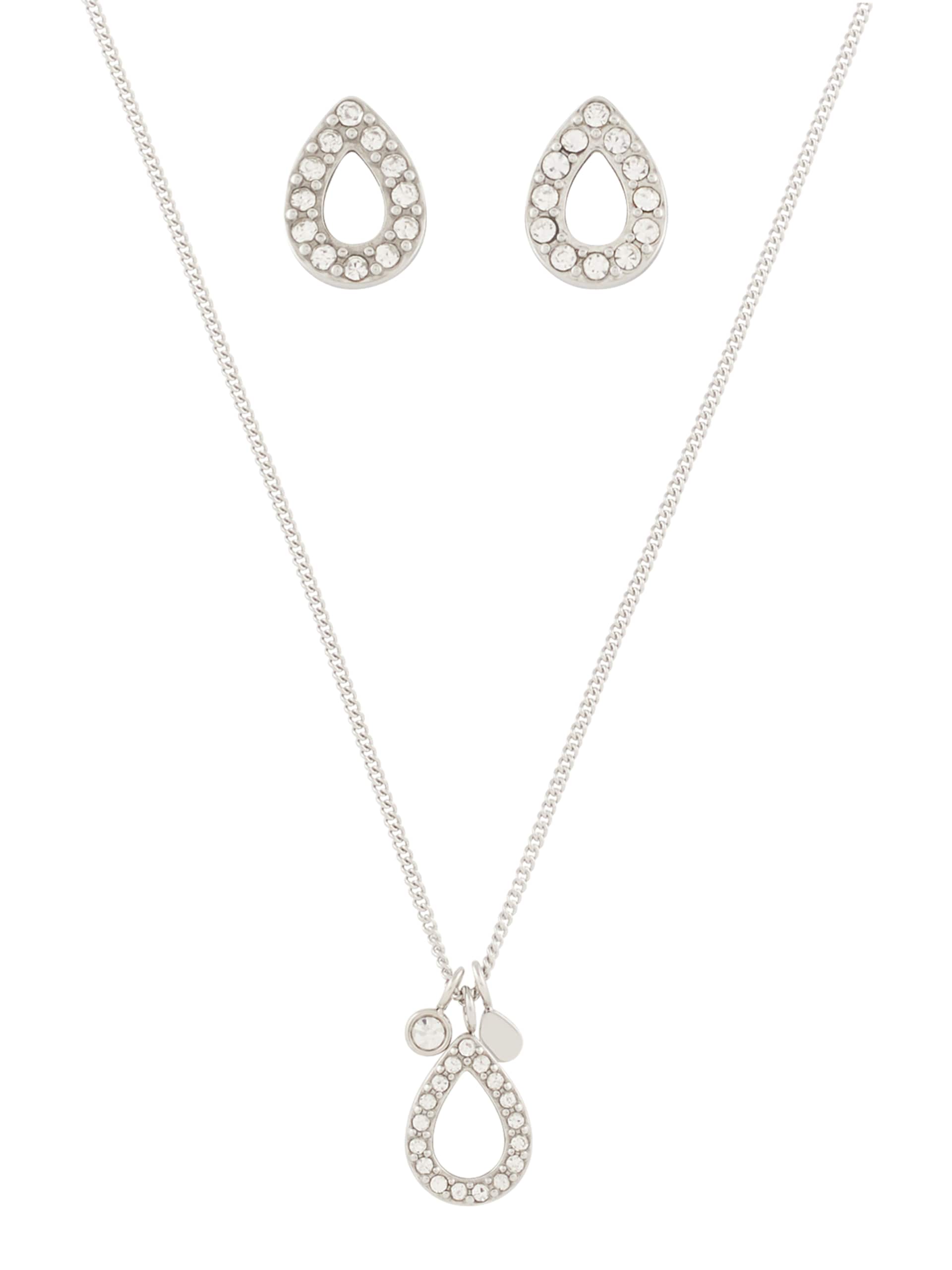 FOSSIL Smyckeset silver / transparent halsband dam