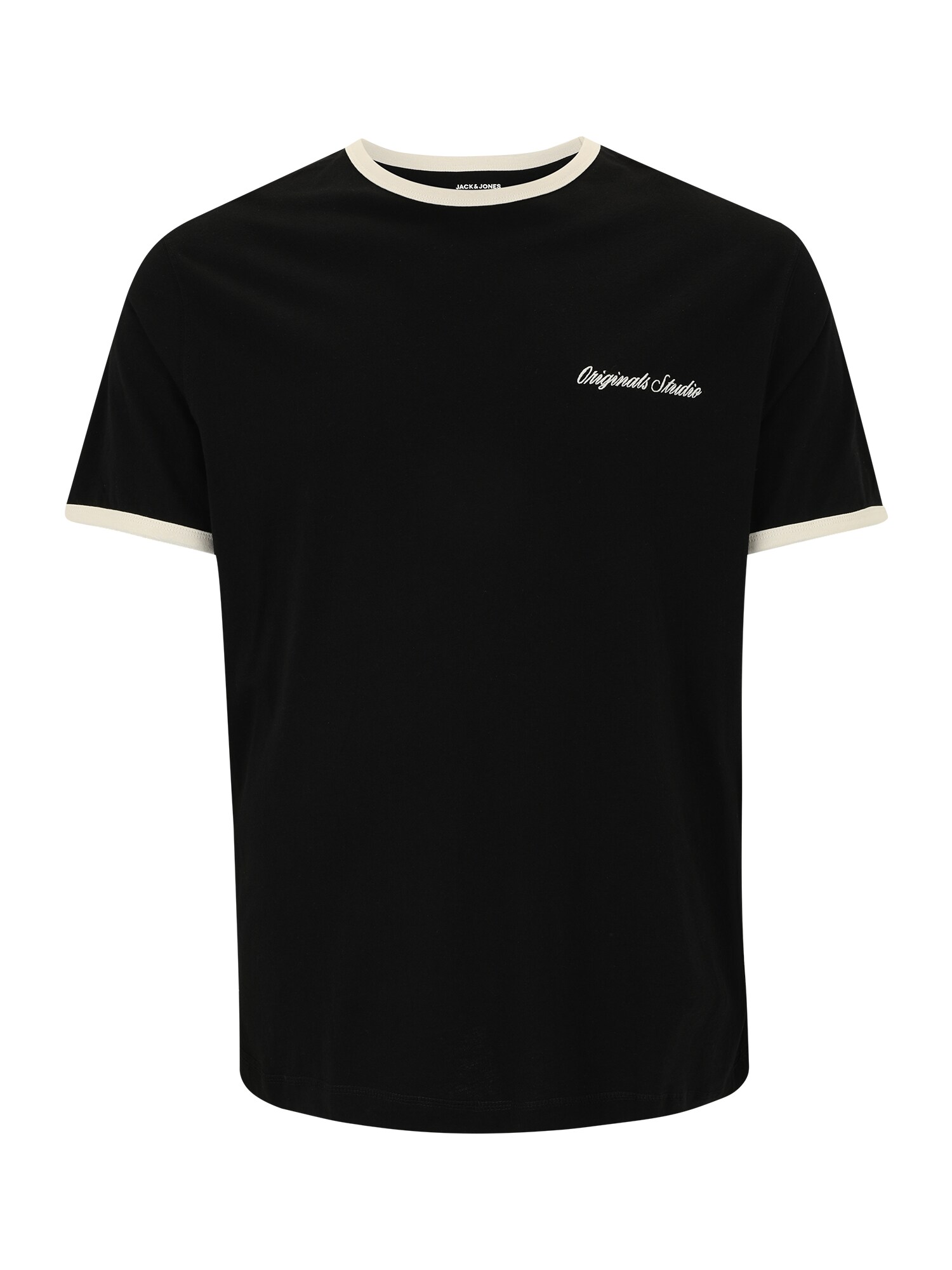Jack & Jones Plus Póló 'JORNORREBRO'  fekete / fehér akciós termékkép 1