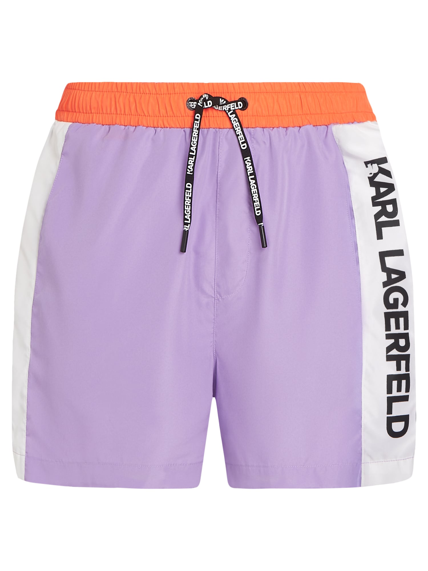 Karl Lagerfeld Kratke kopalne hlače  sivka / oranžna / črna / bela
