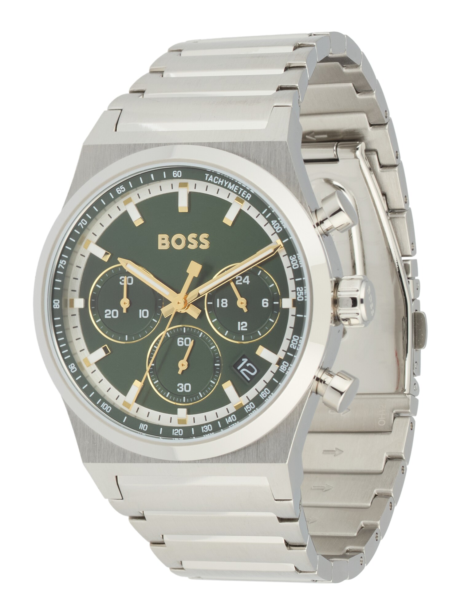 BOSS Ceas analogic CANDOR CHRONO  auriu / verde închis / argintiu