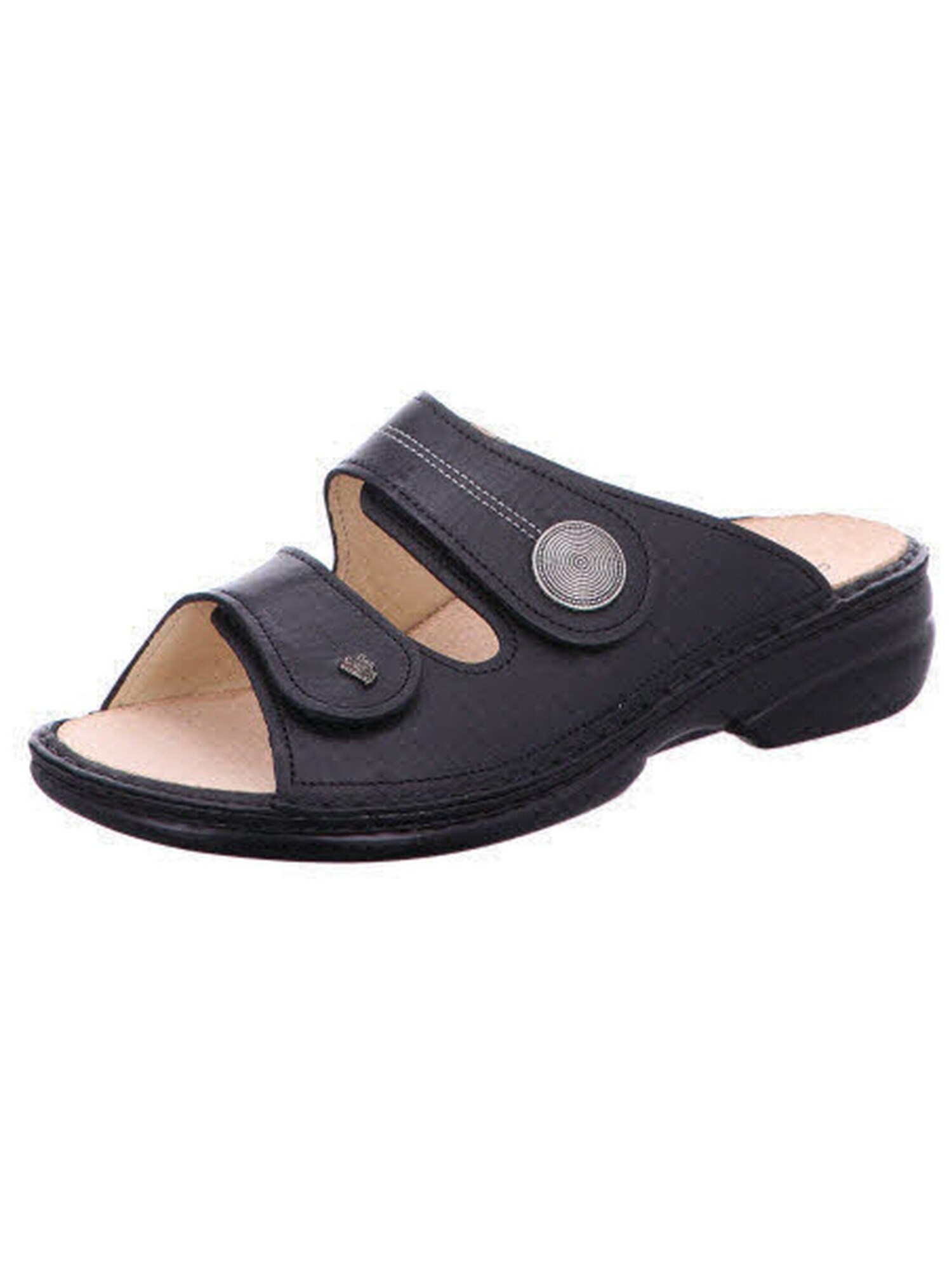 Finn Comfort Muiltjes 'Pantolette Damen 02550 014099 Echtleder In Schwarz' Zwart