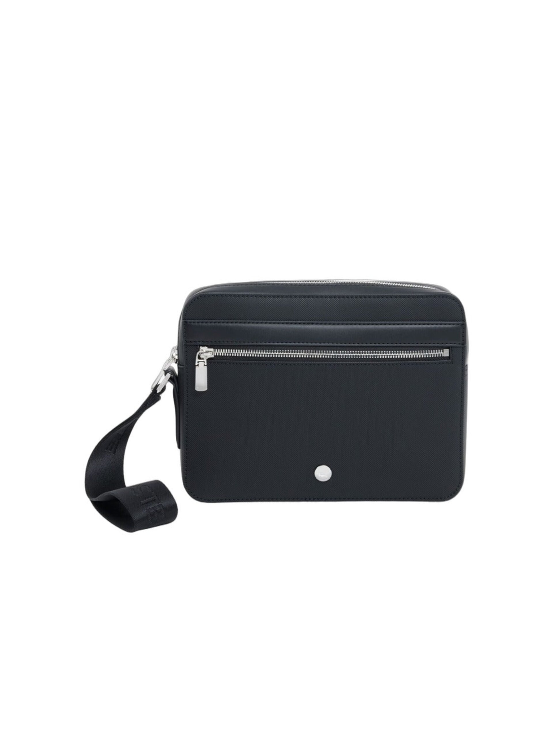 LACOSTE Axelremsväska 'Lacoste Pochette Homme Langon en Petit Piqué Noir' herr