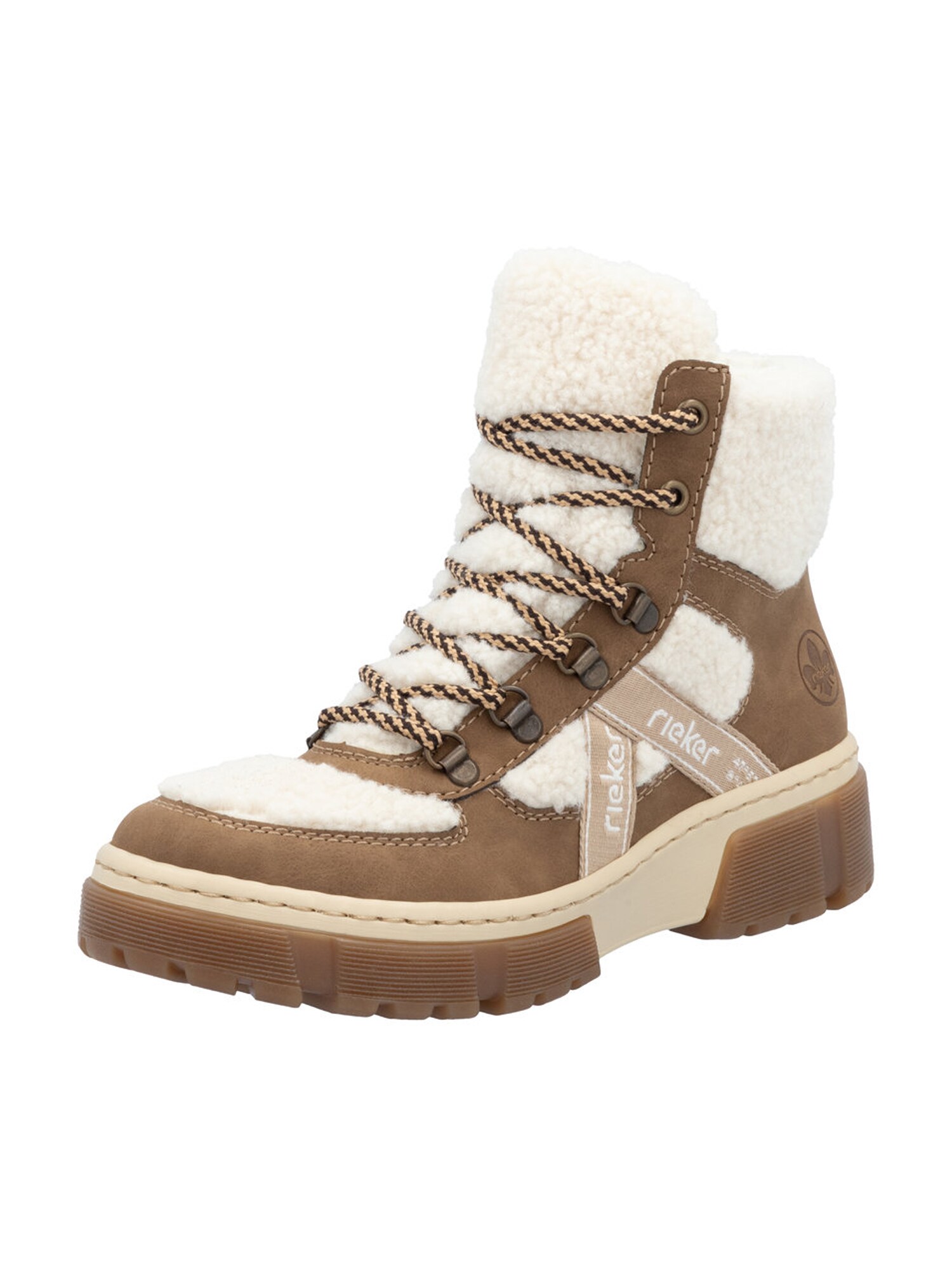 Rieker Ghete cu șireturi  ecru / ombră