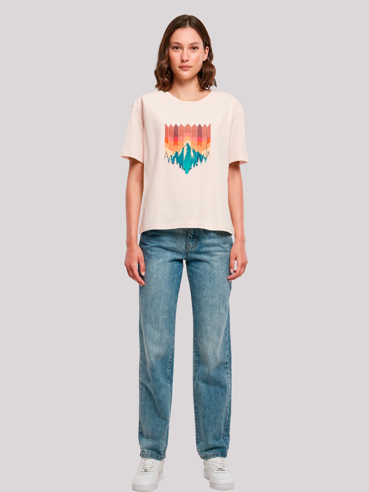 Thumbnail - F4NT4STIC T-Shirt Geometric Mountain Sunset