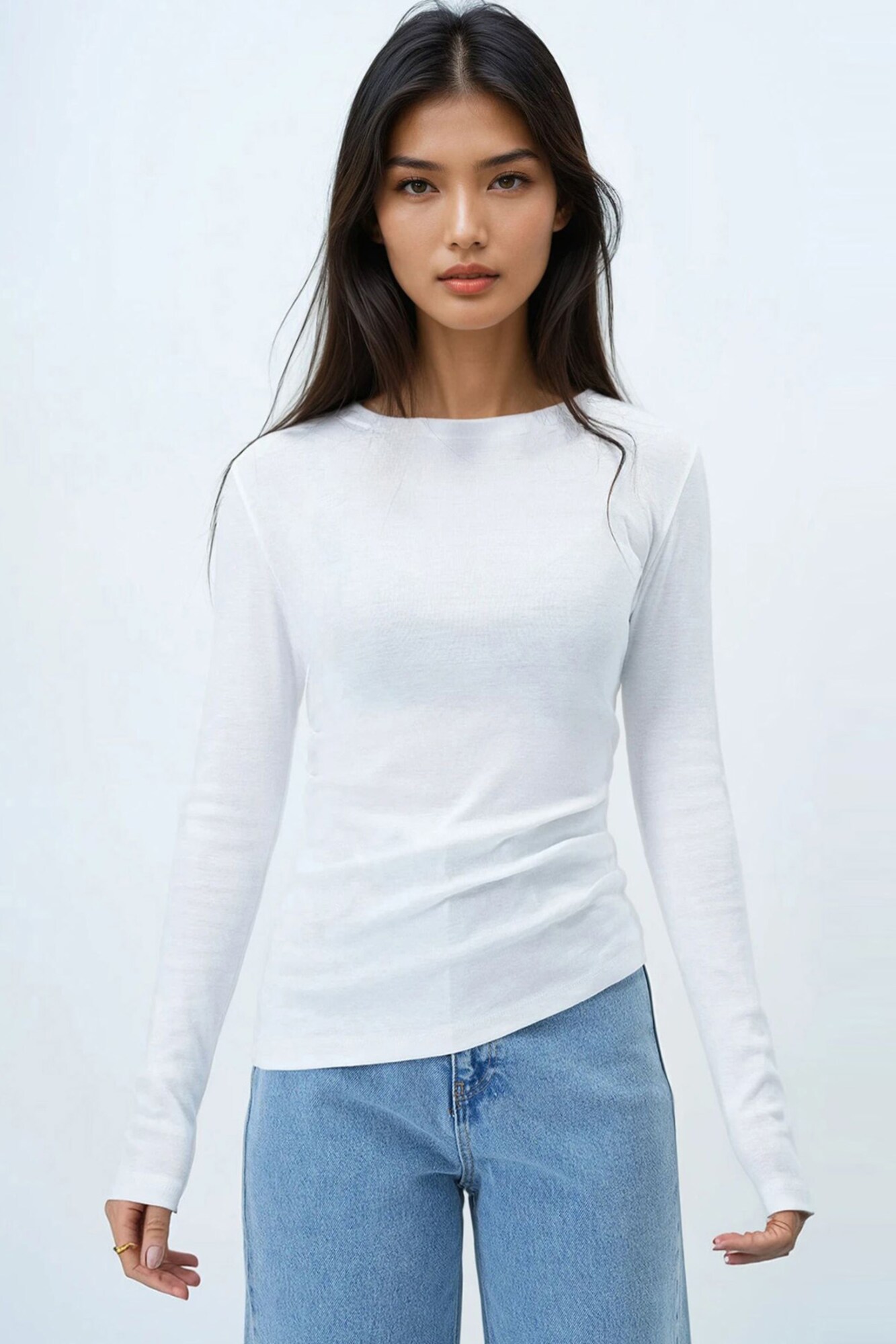 Trend Alaçatı Stili Camiseta  blanco